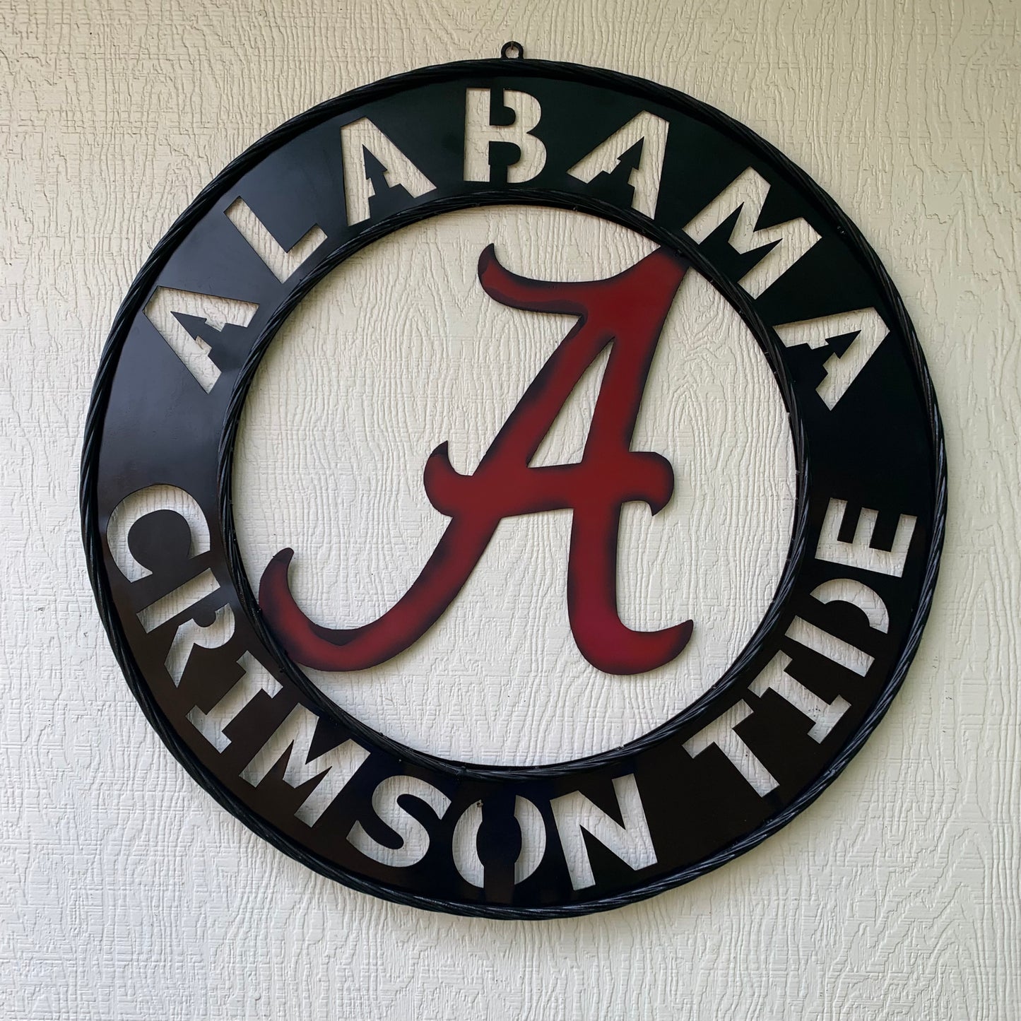 ALABAMA CRIMSON TIDE WIDE BAND RING CUSTOM METAL VINTAGE SIGN TEAM SPORTS HANDMADE
