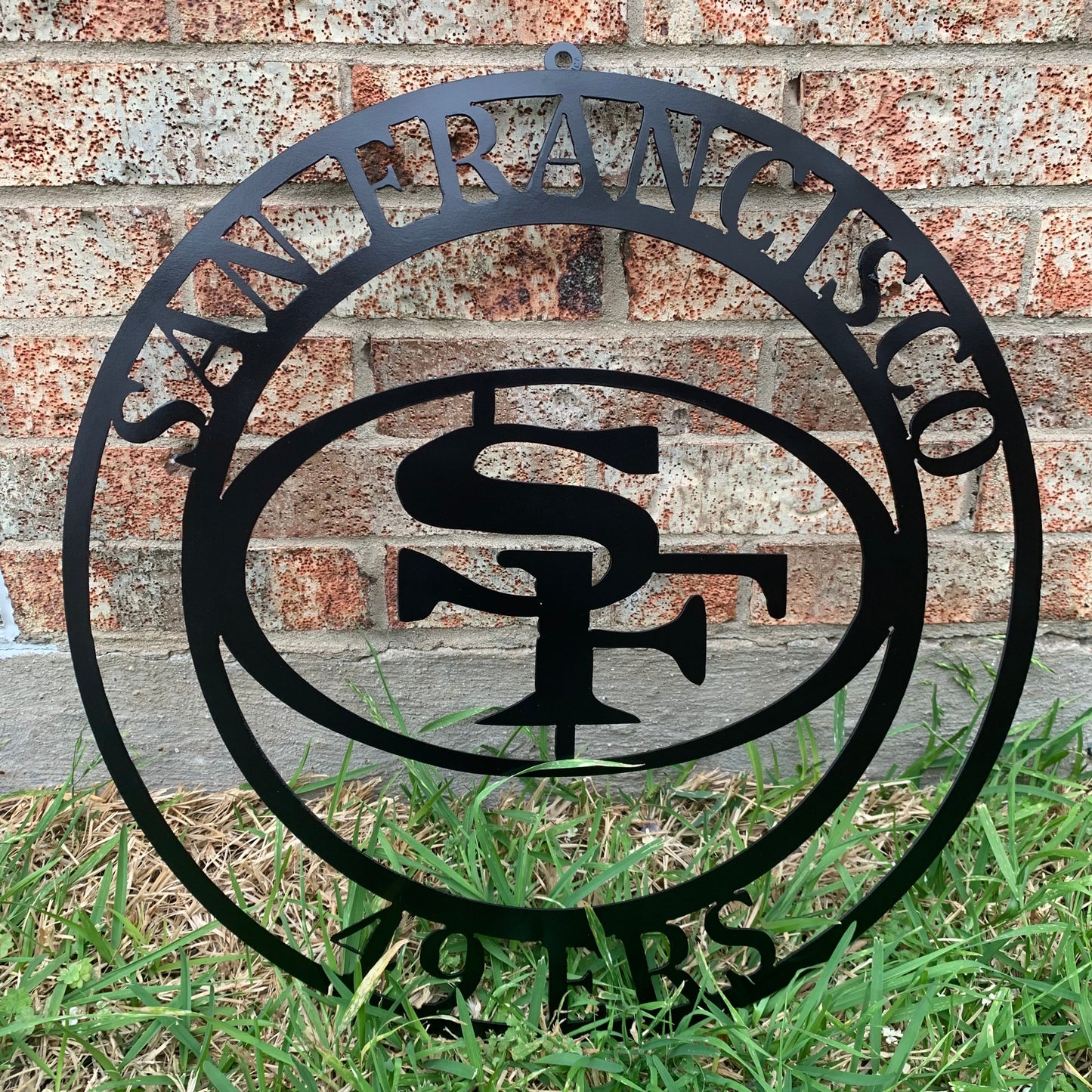SAN FRANCISCO 49ERS METAL CUSTOM VINTAGE CRAFT TEAM SIGN RUSTIC BLACK HAND MADE IN USA 18",24",36",40",50"