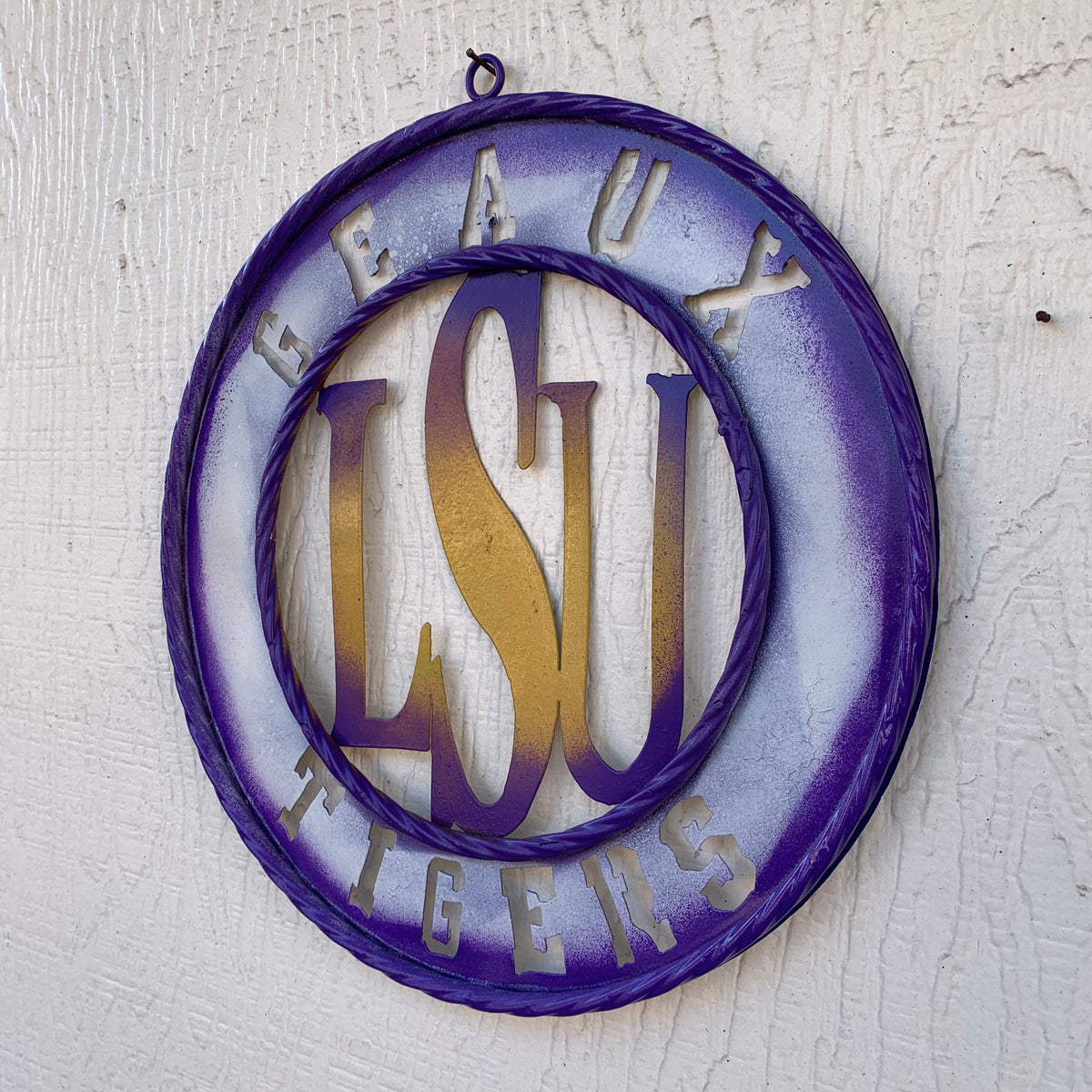 12",18",24",32" LSU GEAUX TIGERS CUSTOM METAL VINTAGE CRAFT SIGN TEAM WALL ART WESTERN HOME DECOR