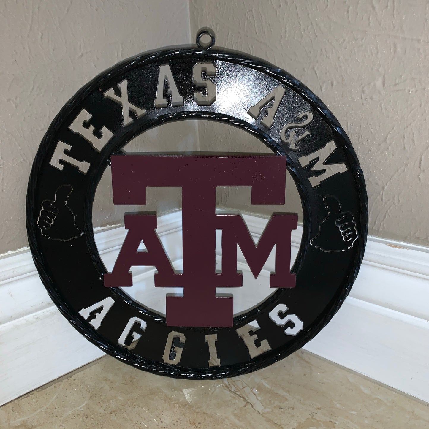 GIGEM AGGIES TEXAS A&M CUSTOM METAL VINTAGE CRAFT TEAM SIGN WESTERN HOME DECOR HANDMADE