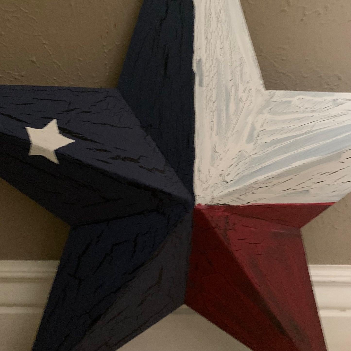 CRACKLE STYLE RED WHITE & BLUE METAL BARN STAR METAL WALL ART WESTERN HOME DECOR RUSTIC NEW