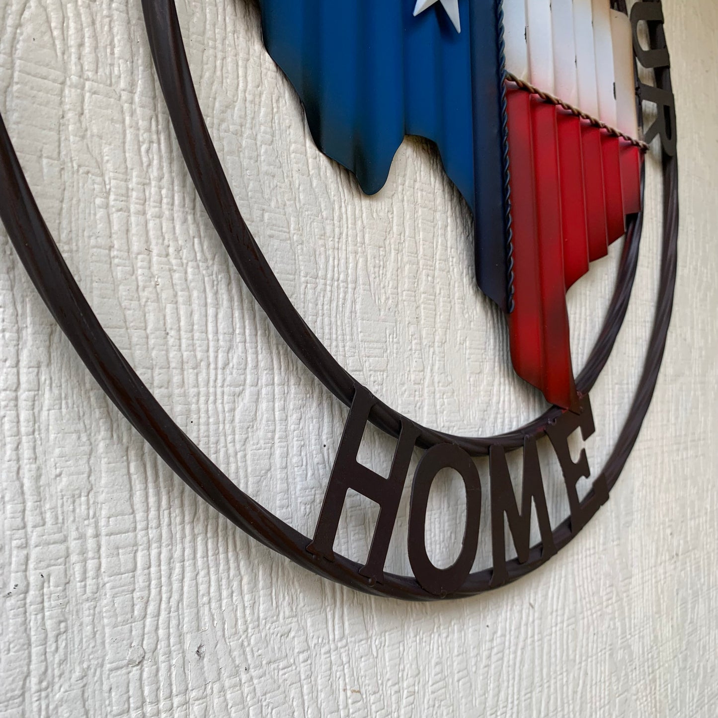 24" WAVY GOD BLESS PUR HOME STATE OF TEXAS METAL CRAFT SIN WESTERN HOME DECOR HANDMADE NEW #EH12970
