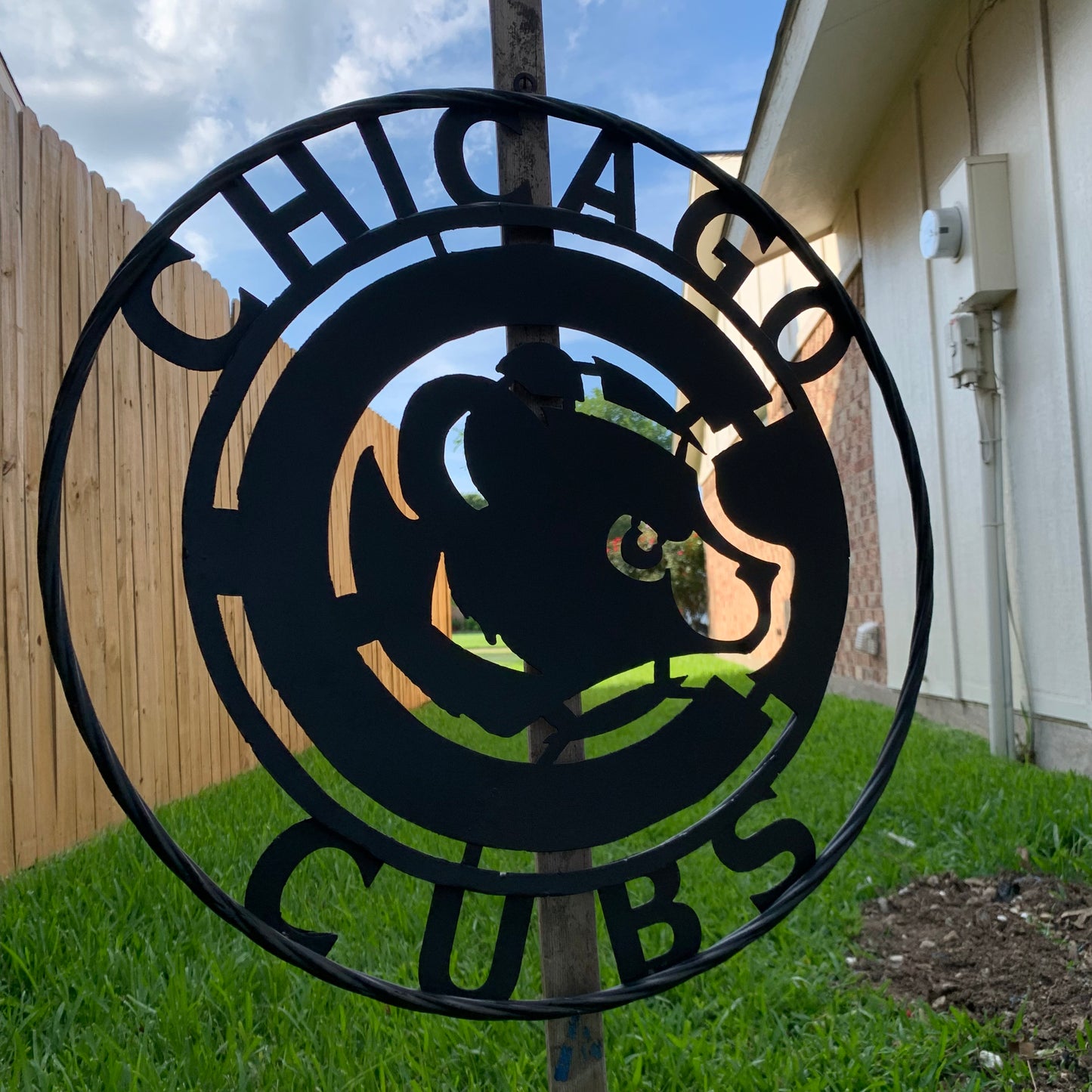 12", 18", 24", 32" CHICAGO CUBS CUSTOM BLACK & RAW METAL VINTAGE CRAFT TEAM SPORTS SIGN HANDMADE