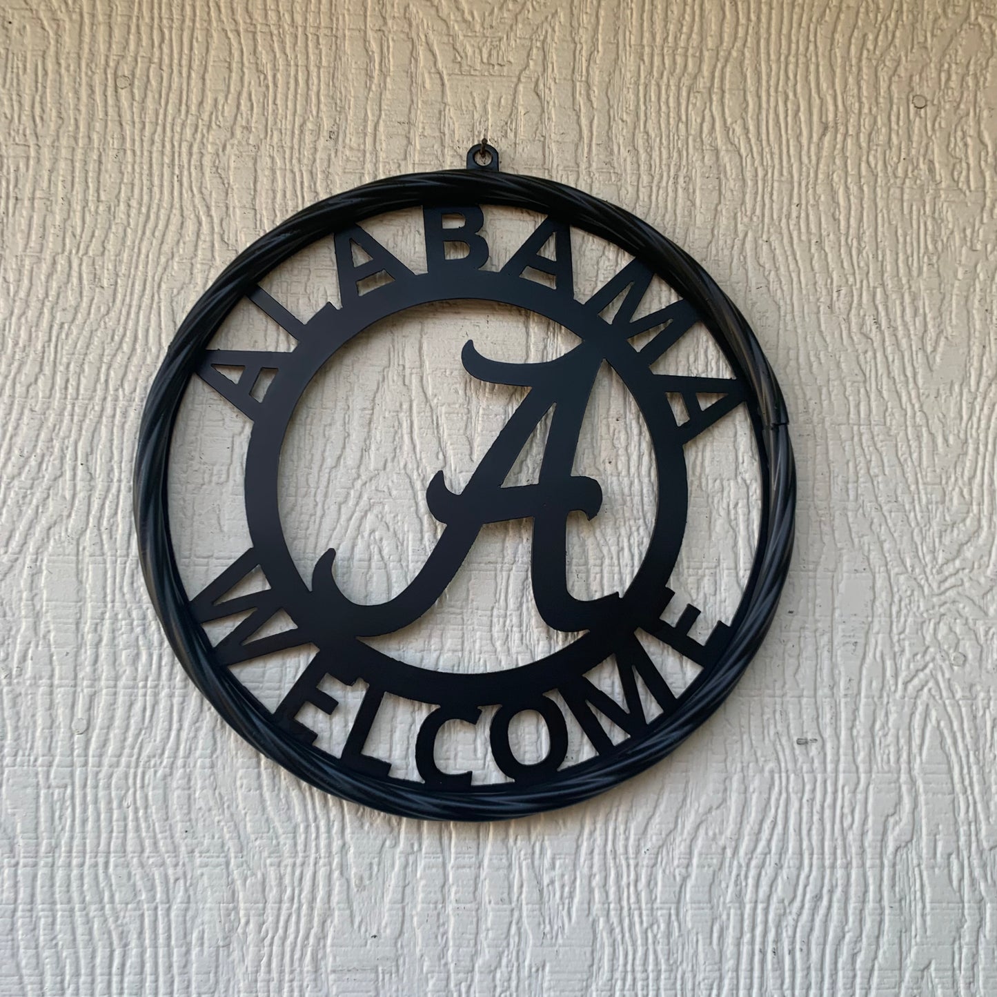 ALABAMA WELCOME CUSTOM ALL BLACK METAL VINTAGE SIGN TEAM HANDMADE