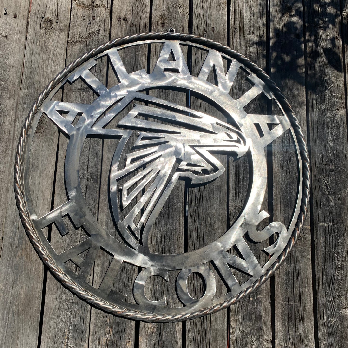 18", 24", 32", 36" ATLANTA FALCONS CUSTOM RAW METAL VINTAGE CRAFT TEAM SIGN HANDMADE