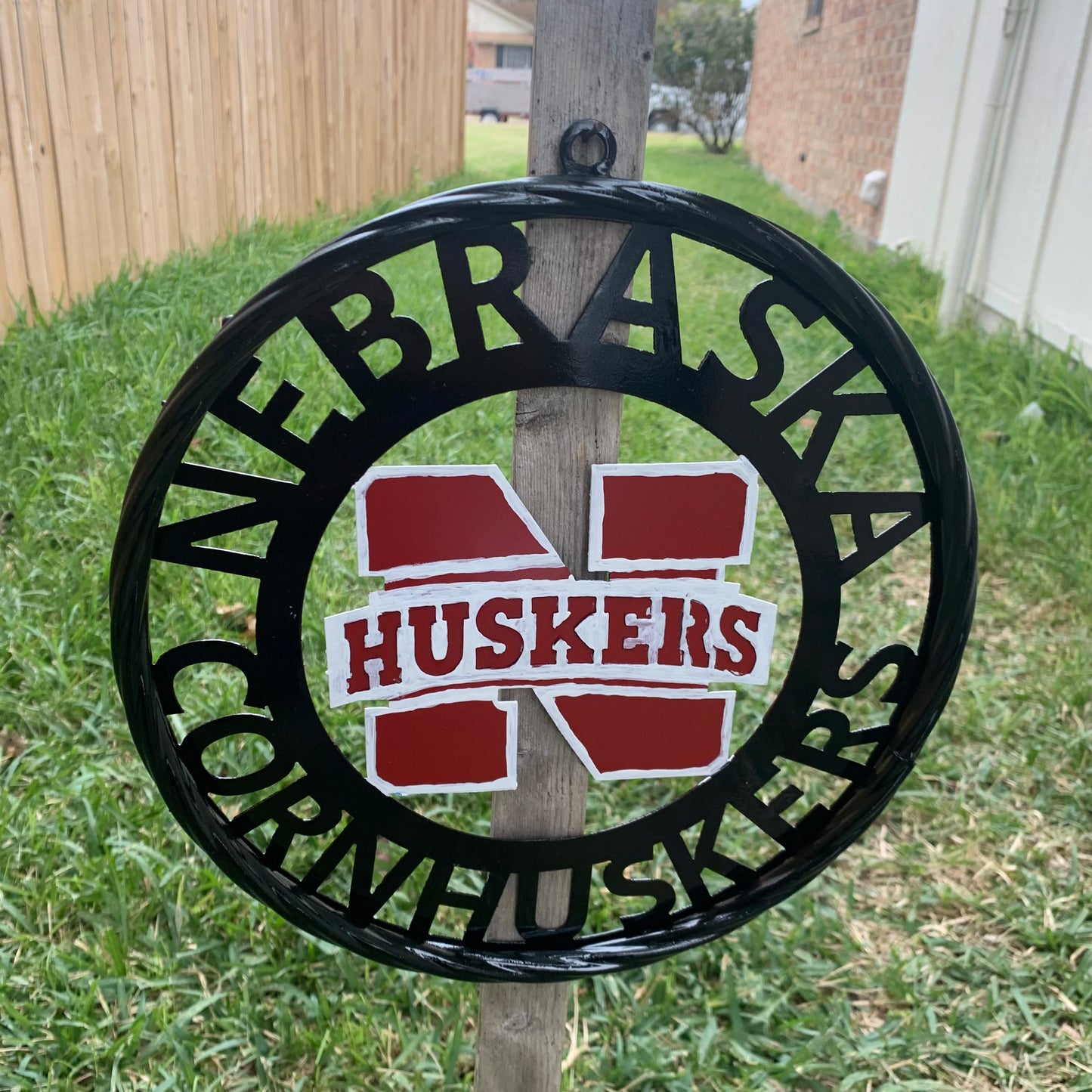 NEBRASKA HUSKERS METAL CUSTOM VINTAGE CRAFT TEAM SIGN WESTERN HOME DECOR HANDMADE 12",18",24",36"