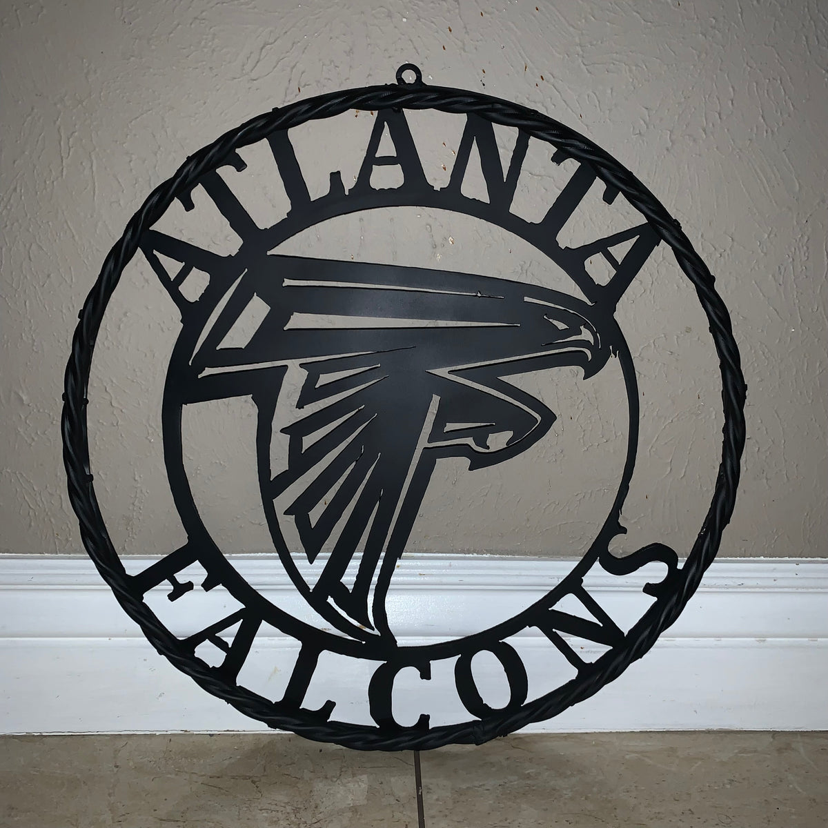 12",18",24",32",36" ATLANTA FALCONS BLACK METAL CUSTOM METAL VINTAGE CRAFT SIGN FOOTBALL TEAM WESTERN HOME DECOR HANDMADE