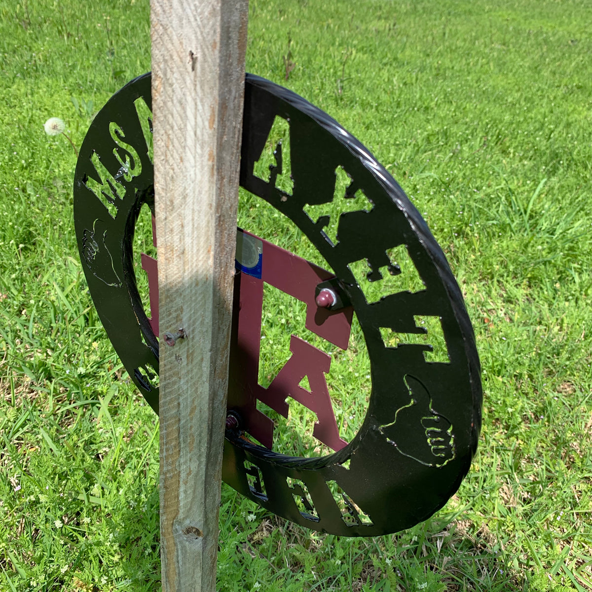 12",18",24",32" TEXAS A&M AGGIES WIDE BAND RING CUSTOM METAL VINTAGE CRAFT TEAM SIGN HANDMADE
