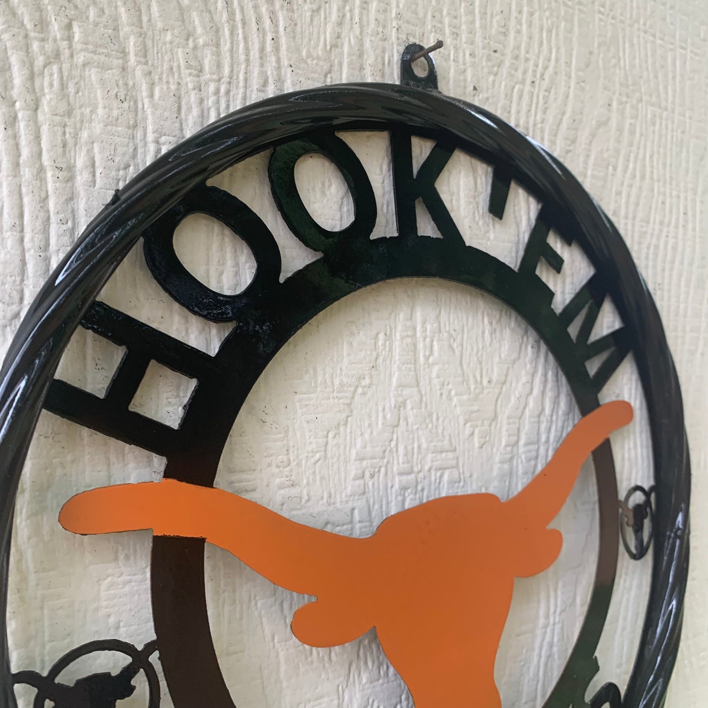 HOOKEM HORNS TEXAS LONGHORNS HOOK EM METAL CUSTOM VINTAGE CRAFT WALL ART TEAM SIGN HANDMADE