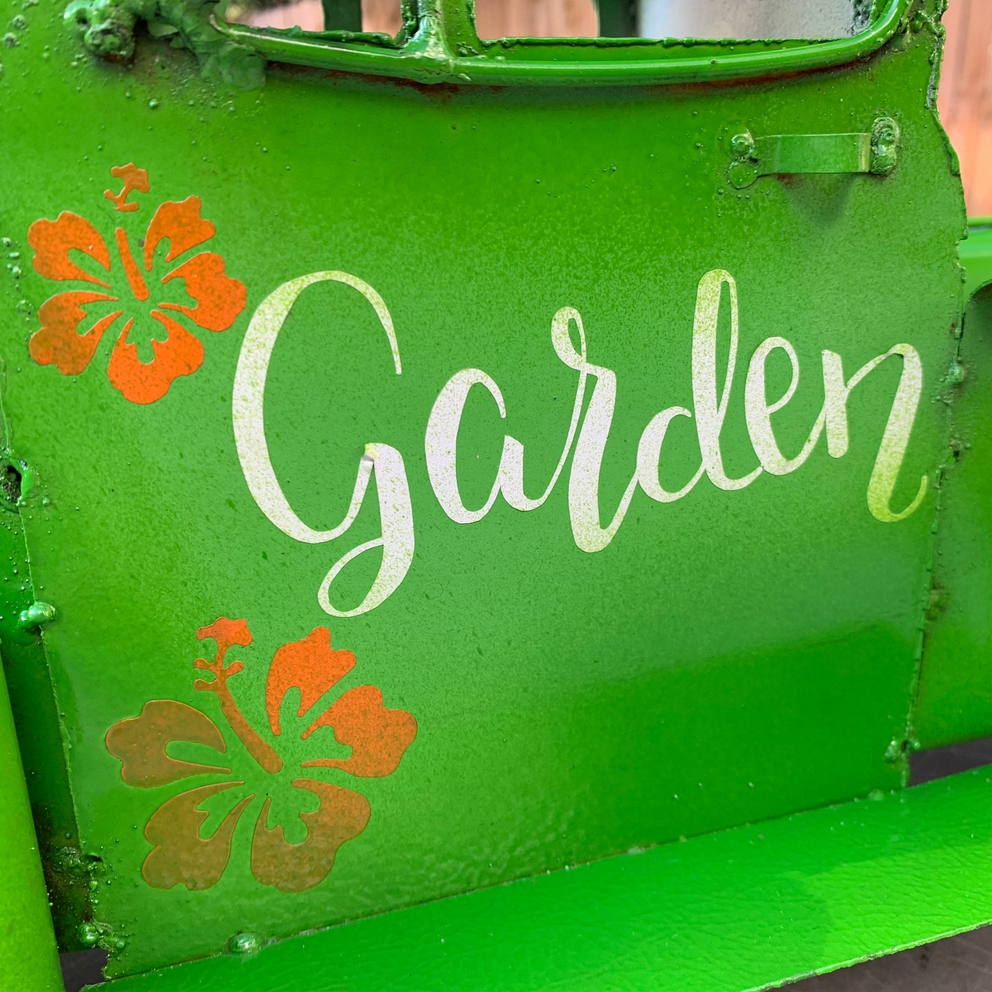 GARDEN GREEN 20" PICKUP TRUCK METAL ART GARDEN FIGURINE OUTDOOR & INDOOR GARDEN WESTERN HOME DECOR HANDMADE NEW SIZE 20"L x 10"W x 12" H #EH12523