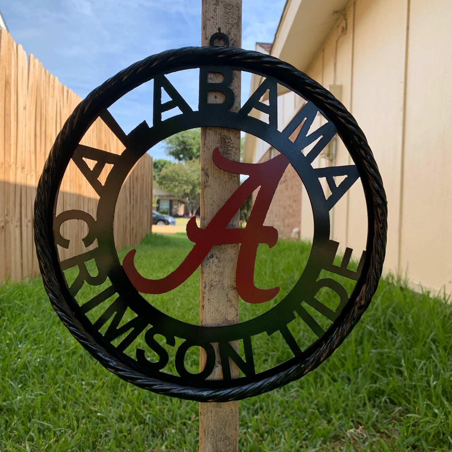 ALABAMA CRIMSON TIDE LASERCUT CUSTOM METAL VINTAGE CRAFT SIGN TEAM WESTERN HOME DECOR