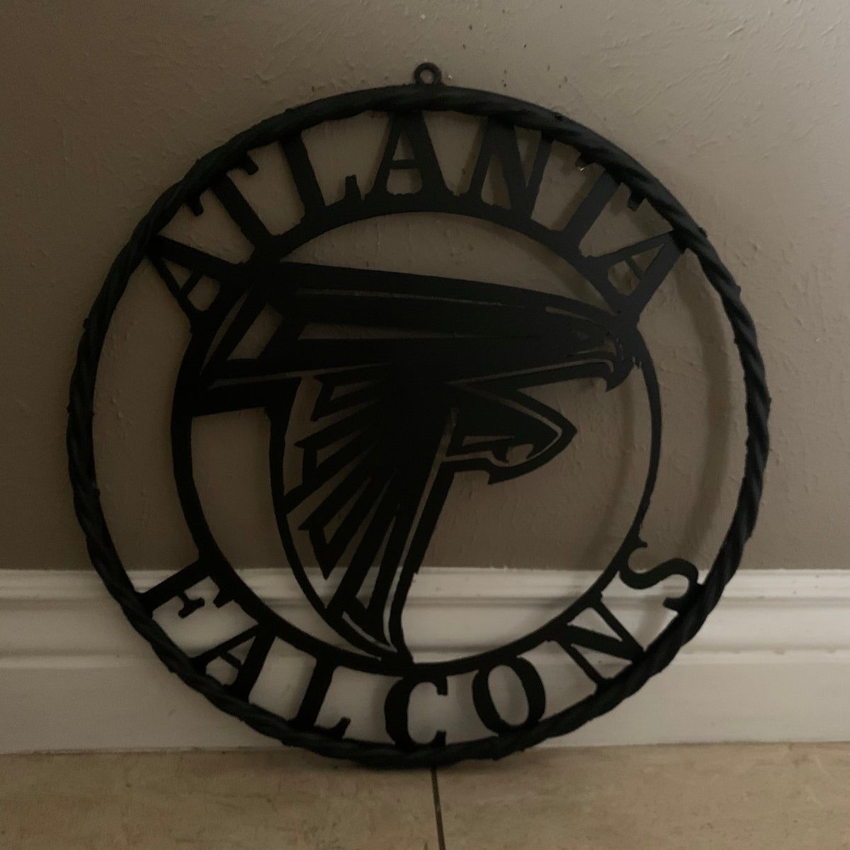 12",18",24",32",36" ATLANTA FALCONS BLACK METAL CUSTOM METAL VINTAGE CRAFT SIGN FOOTBALL TEAM WESTERN HOME DECOR HANDMADE