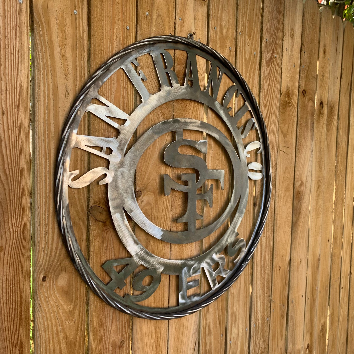 SAN FRANCISCO 49ERS METAL CUSTOM VINTAGE RAW METAL CRAFT TEAM SIGN HANDMADE 12",18",24",32",36",40",50"