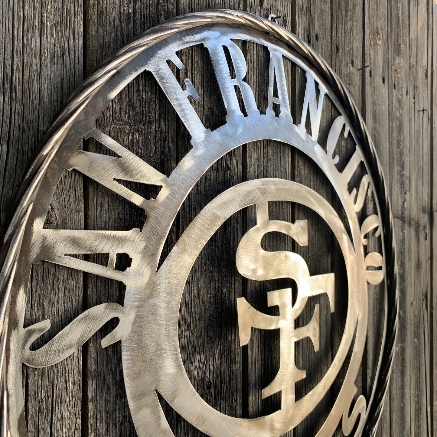 SAN FRANCISCO 49ERS METAL CUSTOM VINTAGE RAW METAL CRAFT TEAM SIGN HANDMADE 12",18",24",32",36",40",50"