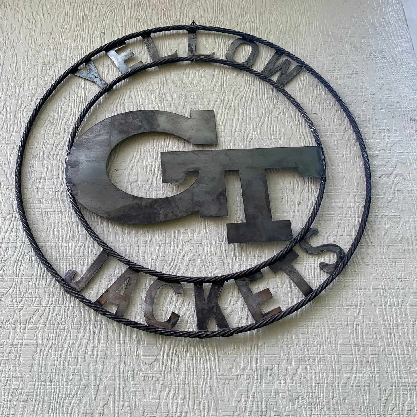 GEORGIA TECH YELLOW JACKETS CUSTOM RAW METAL VINTAGE CRAFT SIGN UNPAINTED HANDMADE 12",18",24",32",36"