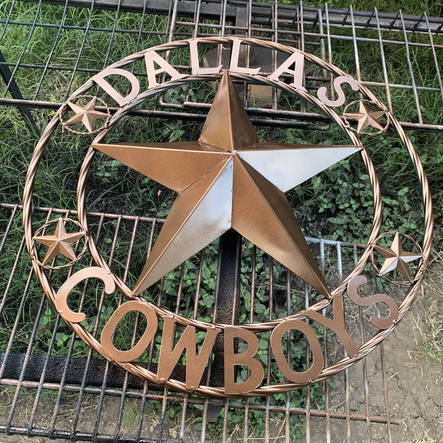 DALLAS COWBOYS BRONZE STAR METAL ART WESTERN HOME WALL DECOR, SIZE:24",32",36",40",42",44",46",50"