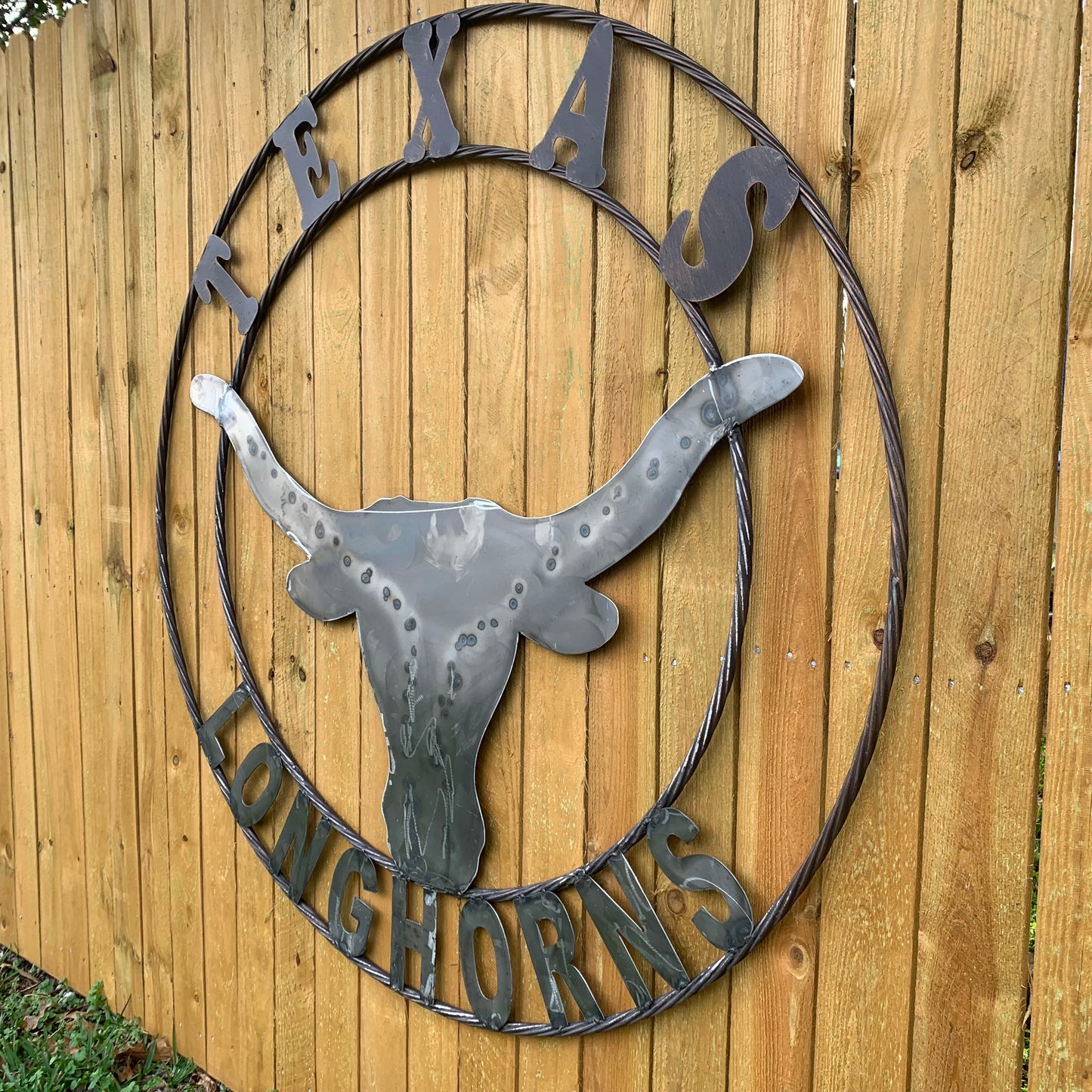 50" TEXAS LONGHORNS LARGE CUSTOM RAW METAL VINTAGE CRAFT SIGN TEAM ART UNPAINTED WESTERN HOME DECOR HANDMADE STEEL #EH12570