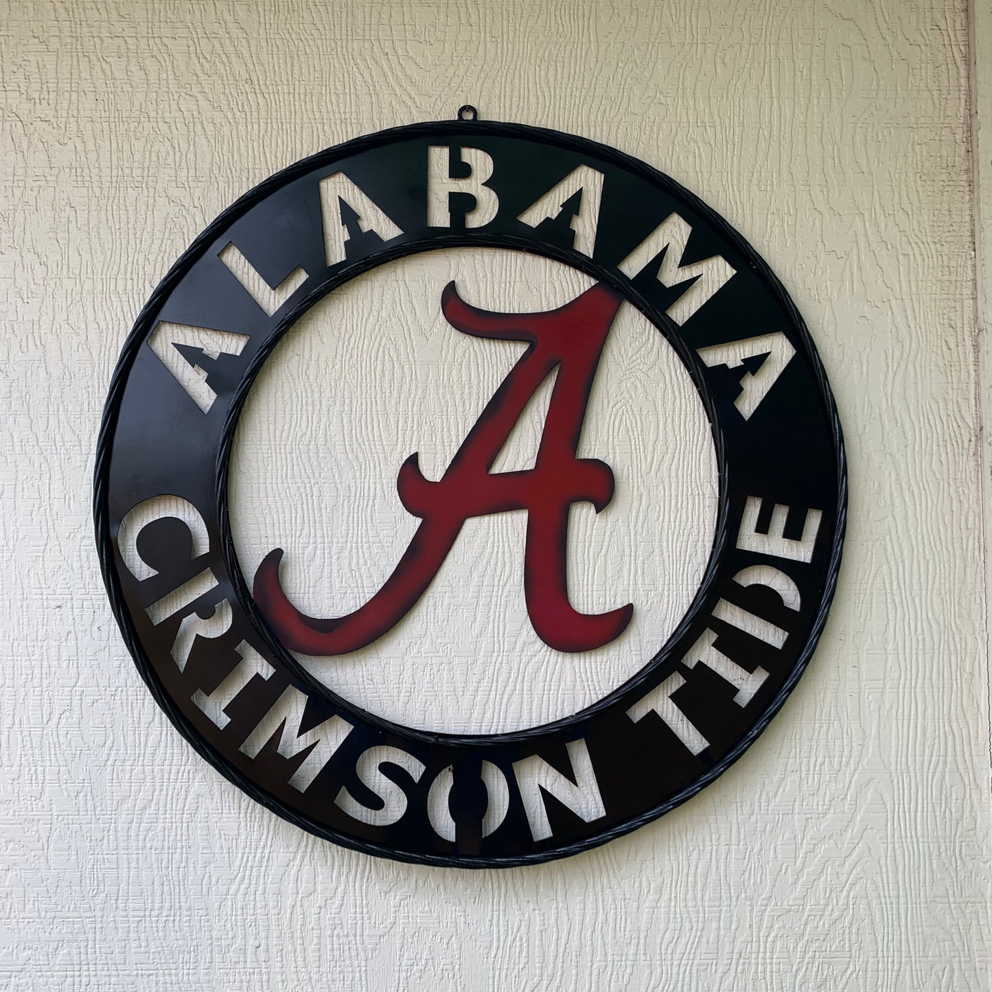 ALABAMA CRIMSON TIDE WIDE BAND RING CUSTOM METAL VINTAGE SIGN TEAM SPORTS HANDMADE