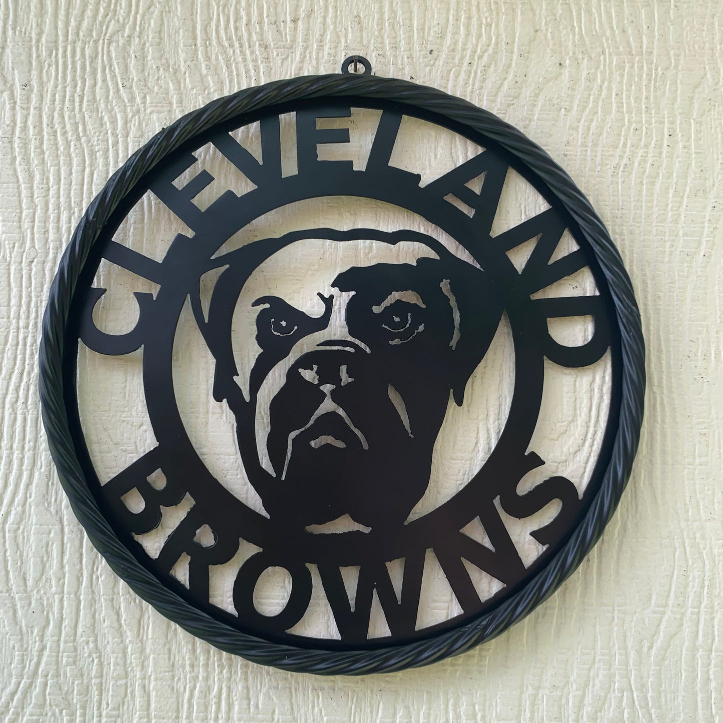 CLEVELAND BROWNS METAL CUSTOM VINTAGE CRAFT ART HANDMADE RUSTIC BLACK
