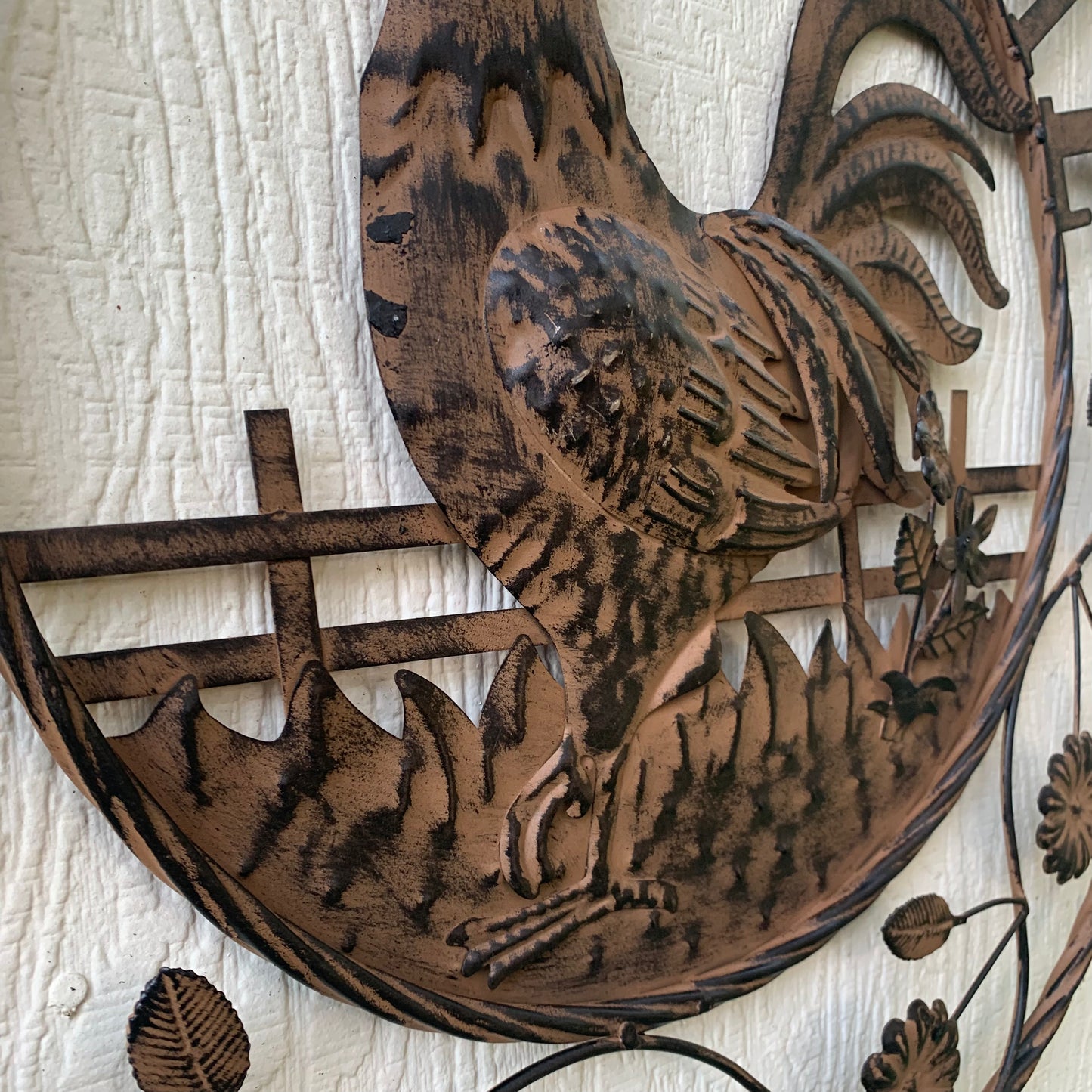 #EH11437 ROOSTER WELCOME 24" SCROLL ART METAL SIGN WESTERN HOME DECOR NEW