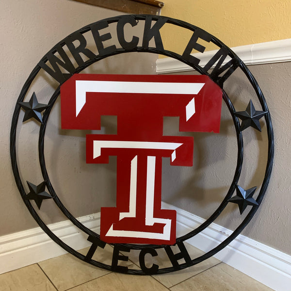 TEXAS TECH METAL COLLEGE WESTERN HOME DECOR WALL ART BRAND NEW