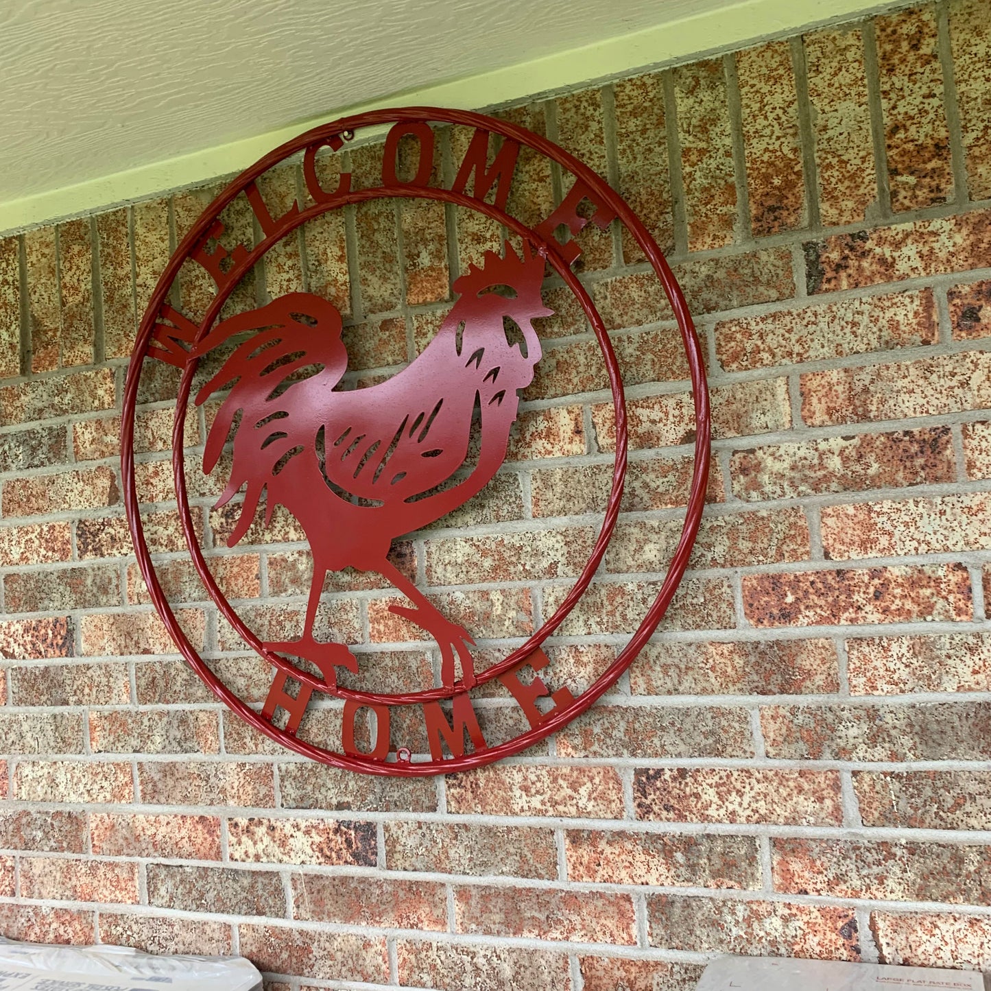 YOUR CUSTOM NAME RED ROOSTER LASERCUT METAL ART WITH RING DESIGN WESTERN METAL ANIMAL ART HOME WALL DECOR BRAND NEW