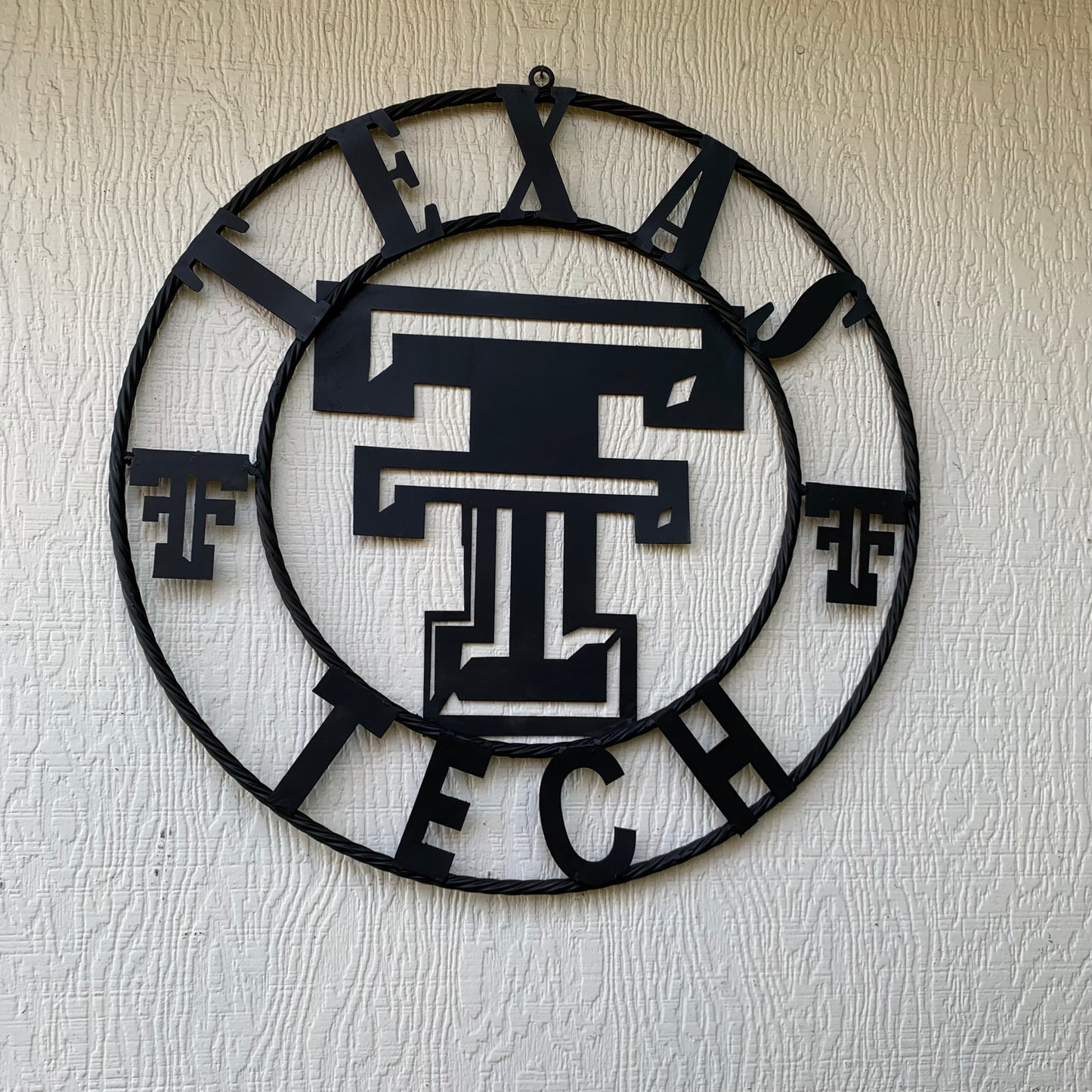 TEXAS TECH RUSTIC BLACK CUSTOM METAL VINTAGE CRAFT WESTERN HOME DECOR HANDMADE