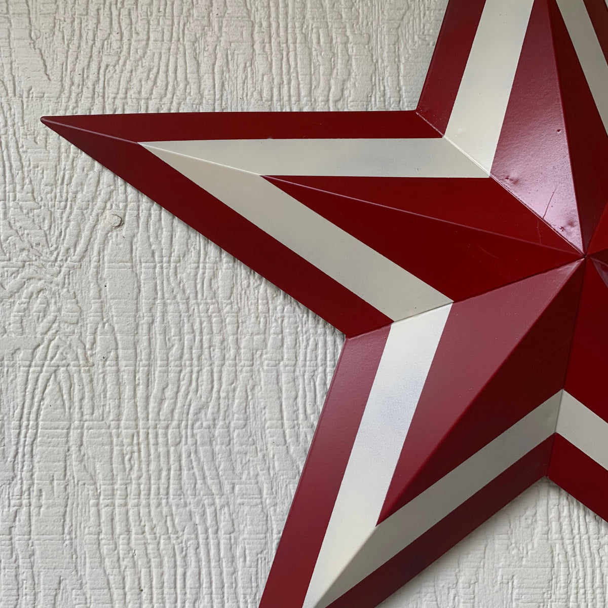 12",16",24",30",36" RED WHITE METAL BARN STAR METAL WALL ART HANDMADE