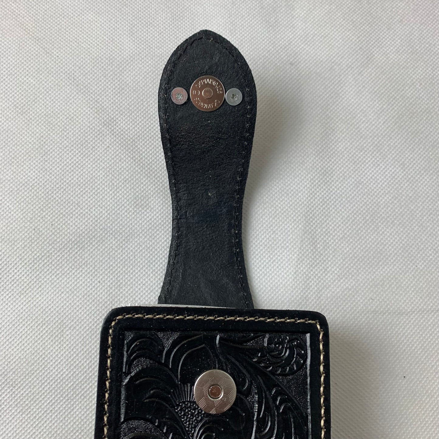 #WS341F 7" LONE STAR BLACK LEATHER HOLSTER POUCH EXTRA LARGE  BELT LOOP CELL PHONE CASE UNIVERSAL OVERSIZE--FREE SHIPPING