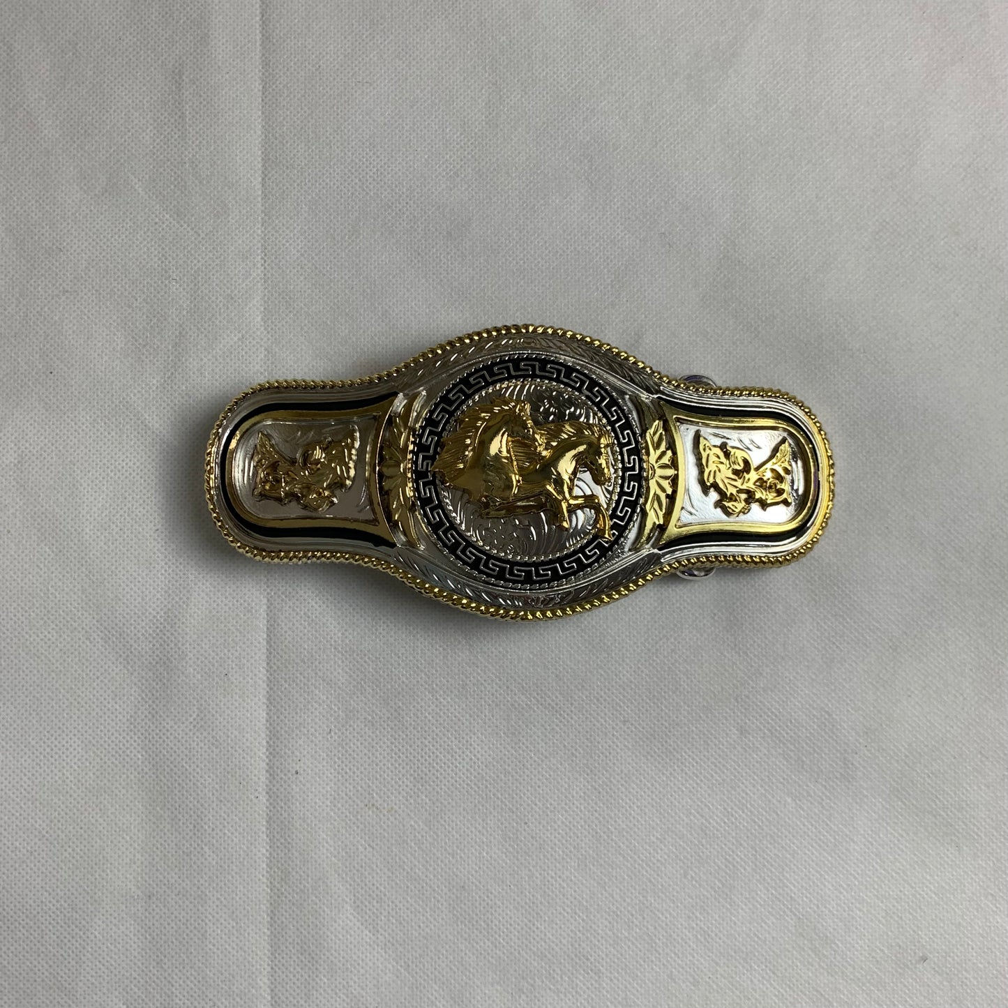 6.5" X 3.5" HORSE BELT BUCKLE GOLD SILVER BLACK WESTERN BUCKLE FASHION ART NEW #EH12271