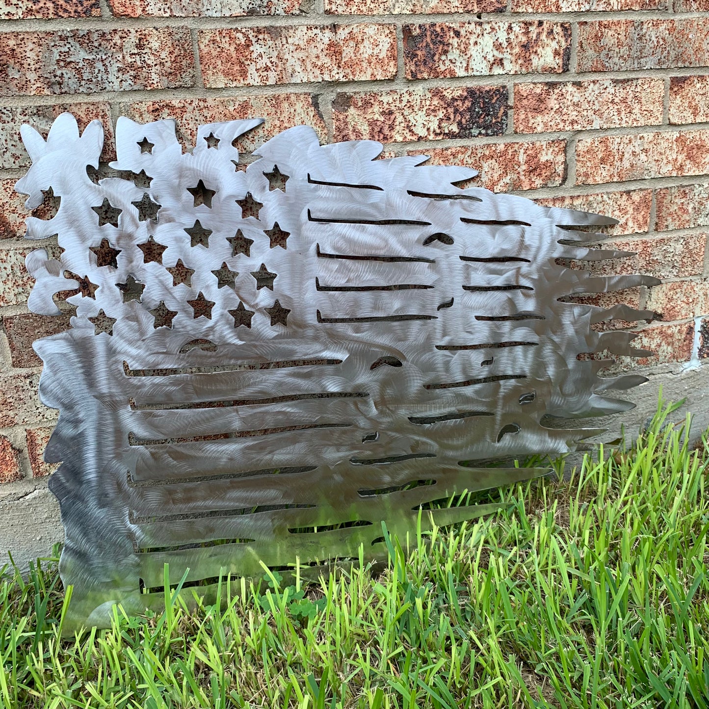 TATTERED USA AMERICAN FLAG RAW METAL LASERCUT HANDMADE WESTERN HOME DECOR BRAND NEW