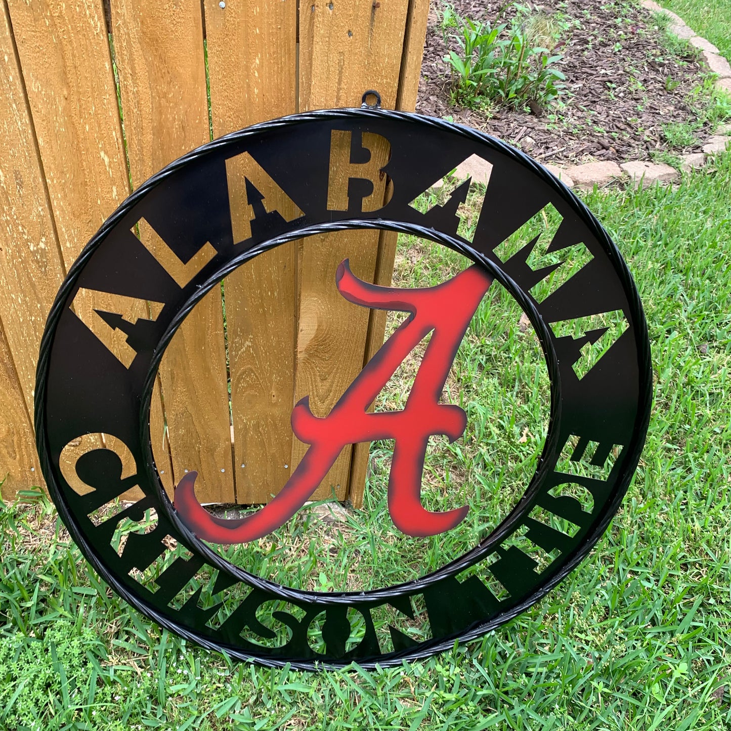 ALABAMA CRIMSON TIDE WIDE BAND RING CUSTOM METAL VINTAGE SIGN TEAM SPORTS HANDMADE