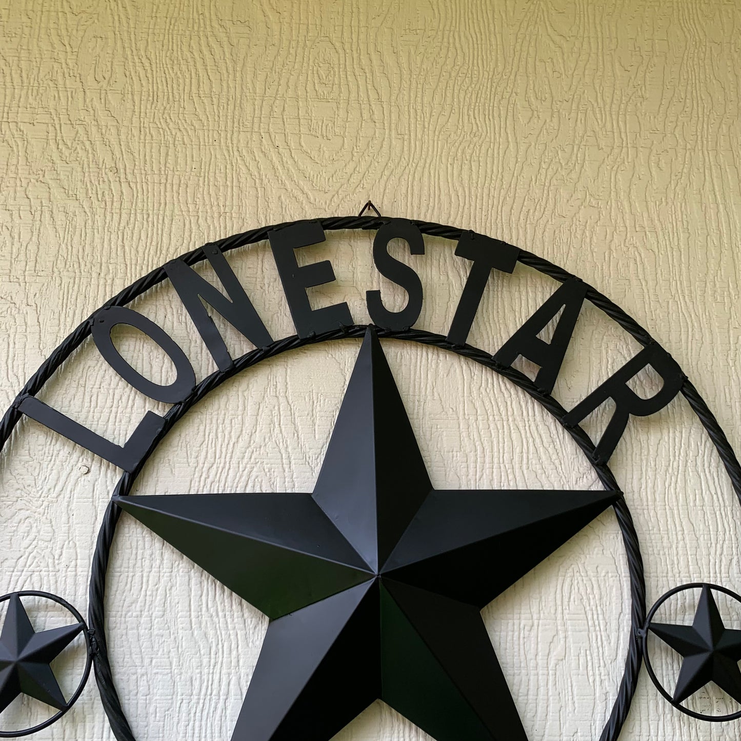 LONESTAR GARAGE STYLE CUSTOM BARN NAME STAR LONESTAR GARAGE METAL NAME BARN STAR WITH TWISTED ROPE RING 3d STAR ART WESTERN HOME DECOR RUSTIC BROWN