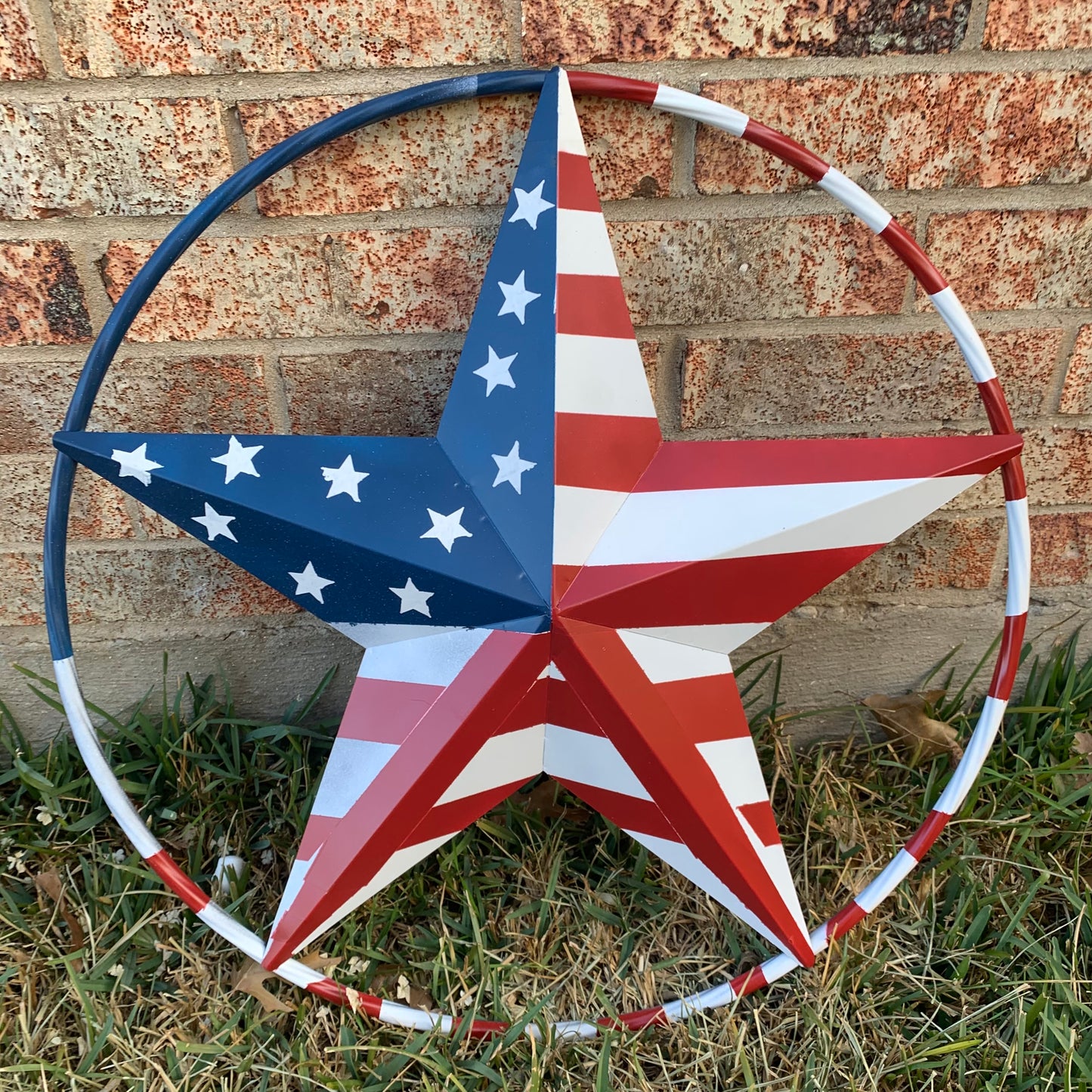PEACE STAR SIGN METAL RED WHT BLUE STAR WESTERN HOME DECOR HANDMADE 12",16",24",32"36",38",40",48"