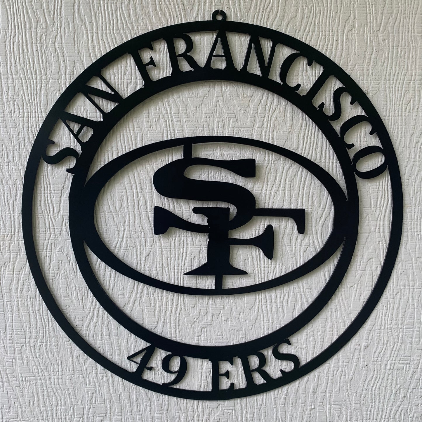 SAN FRANCISCO 49ERS METAL CUSTOM VINTAGE CRAFT TEAM SIGN RUSTIC BLACK HAND MADE IN USA 18",24",36",40",50"