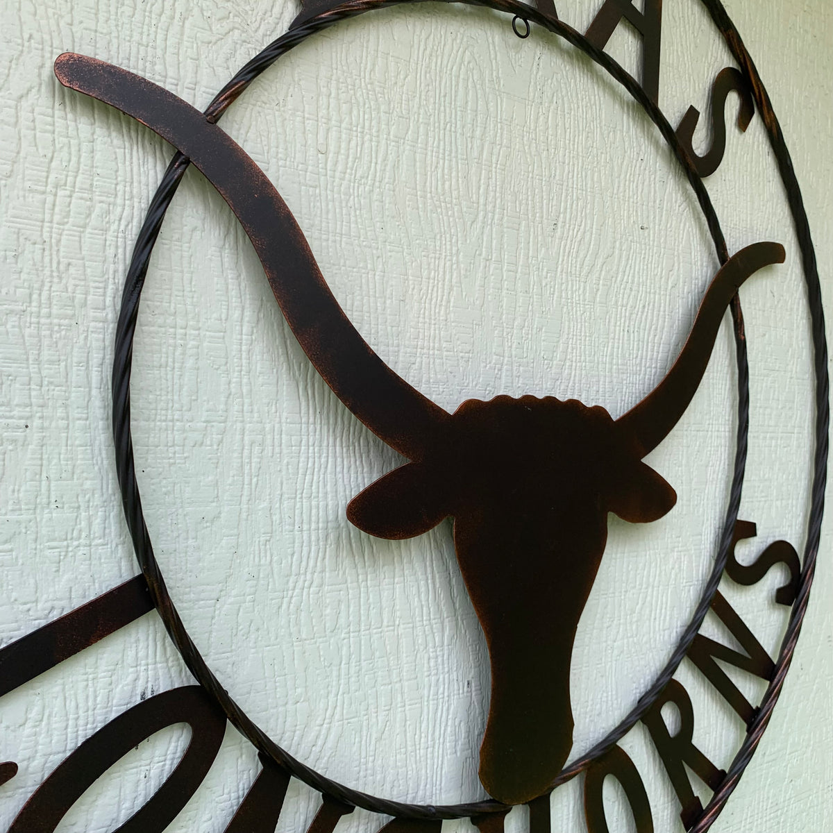 TEXAS LONGHORNS CUSTOM METAL VINTAGE CRAFT SIGN TEAM ART WESTERN HOME DECOR RUSTIC BRONZE HANDMADE #EH12565