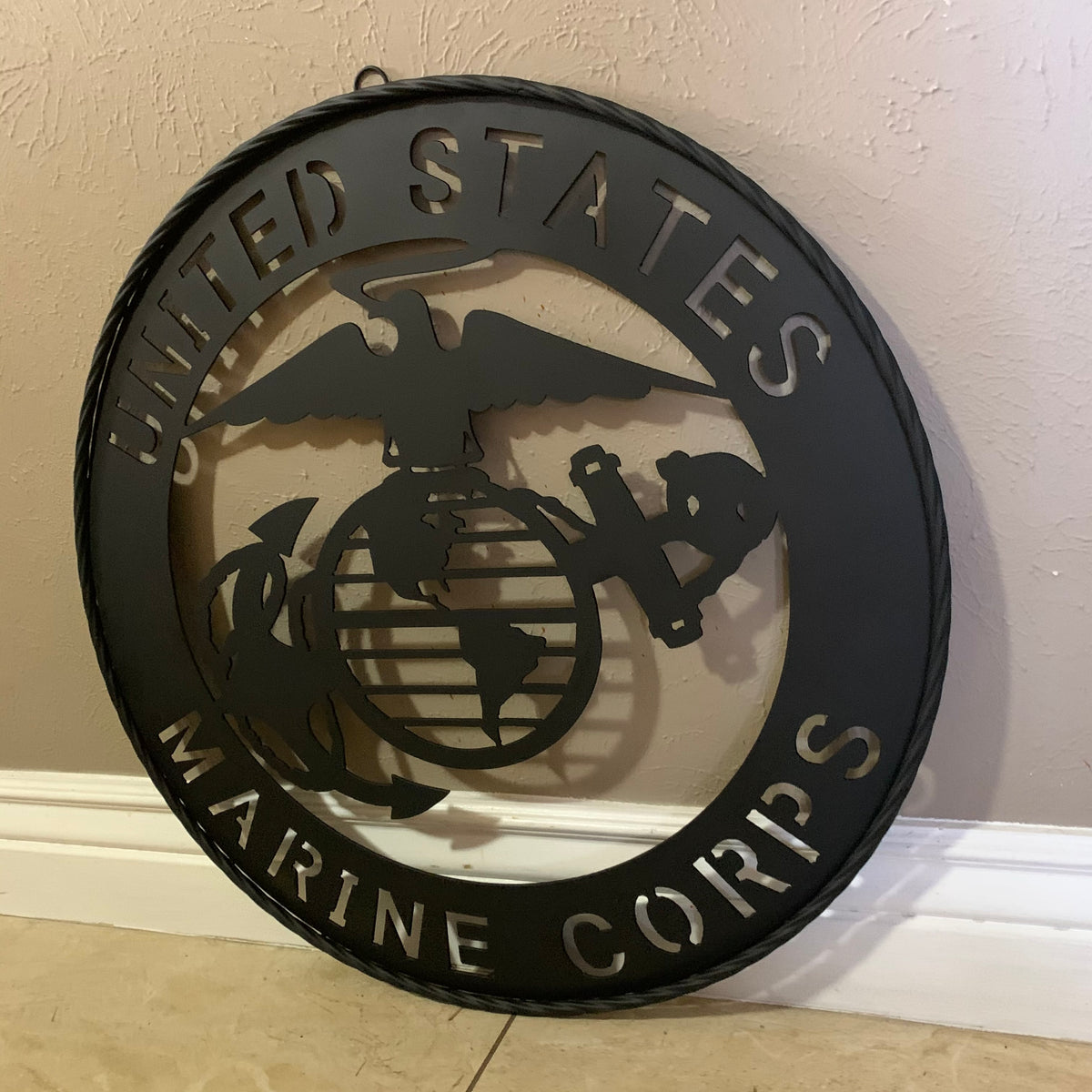 #EH10866 US MARINE CORPS 18",24",32" MILITARY LASERCUT CUSTOM BLACK METAL VINTAGE CRAFT SIGN WESTERN HOME DECOR HANDMADE