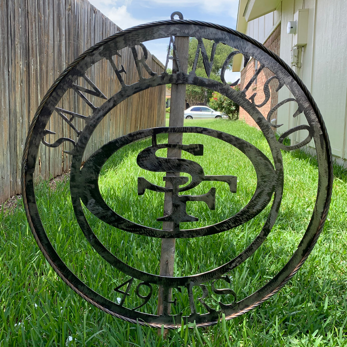 SAN FRANCISCO 49ERS METAL CUSTOM VINTAGE RAW METAL CRAFT TEAM SIGN HANDMADE 12",18",24",32",36",40",50"