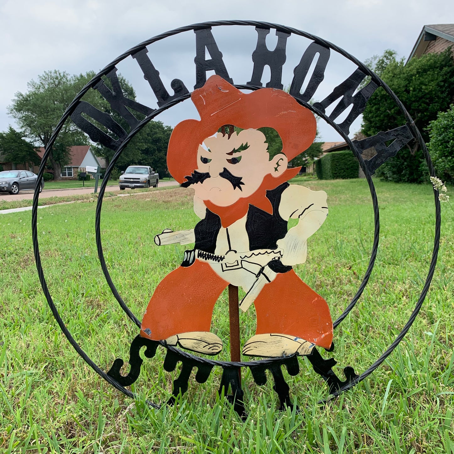 OSU OKLAHOMA STATE COWBOYS CUSTOM METAL VINTAGE CRAFT TEAM SIGN HANDMADE