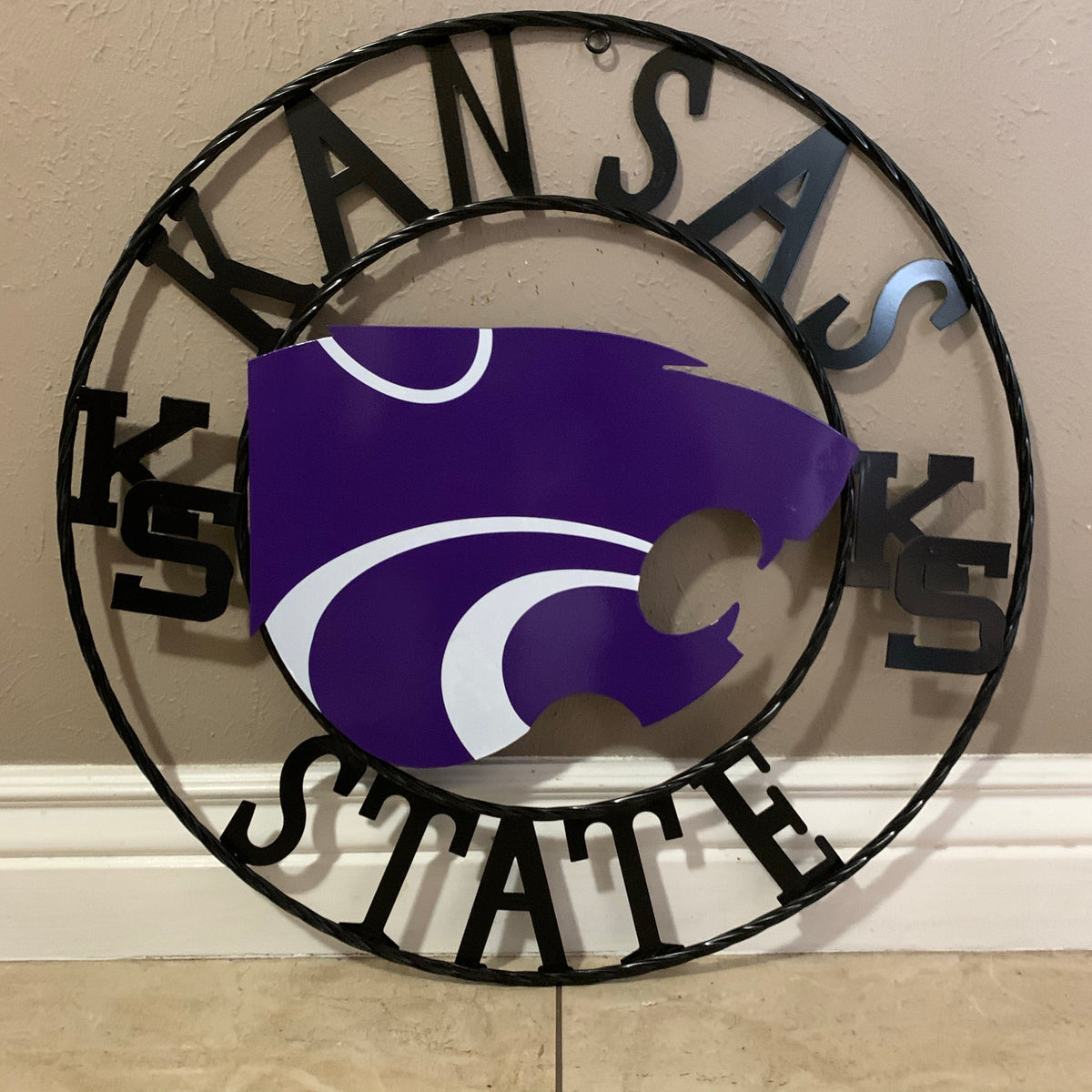 KANSAS STATE CUSTOM METAL VINTAGE CRAFT SIGN WALL ART TEAM SIGN HANDMADE #EH12127
