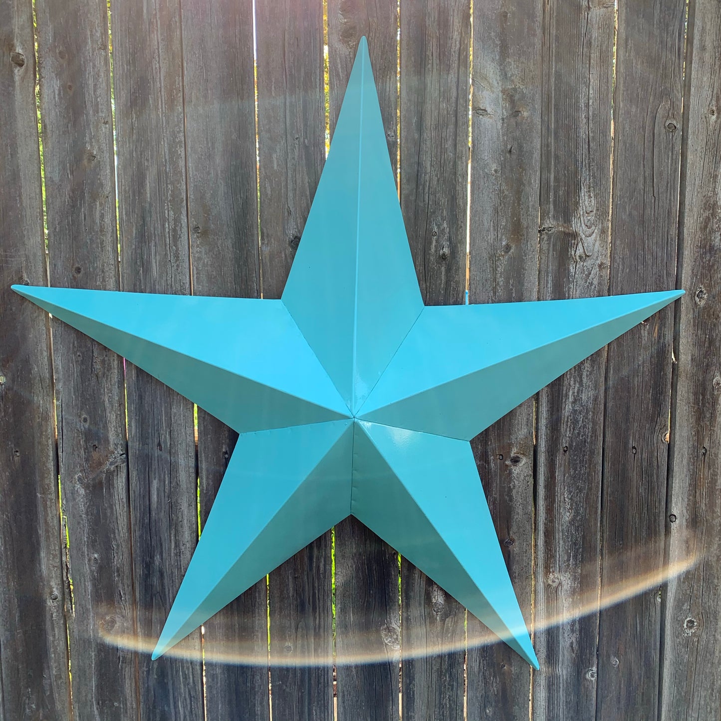 #EH11132 TURQUOISE BARN METAL STAR WALL ART WESTERN HOME DECOR HANDMADE NEW