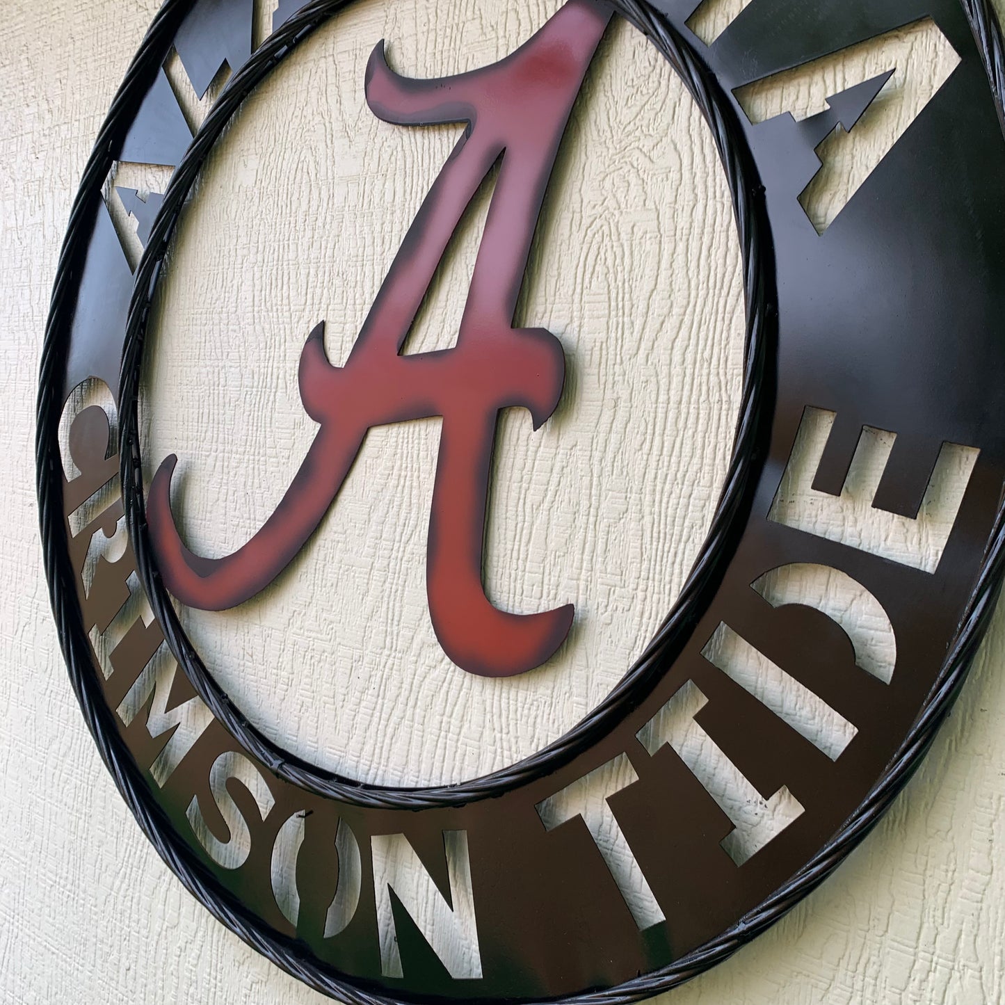 ALABAMA CRIMSON TIDE WIDE BAND RING CUSTOM METAL VINTAGE SIGN TEAM SPORTS HANDMADE