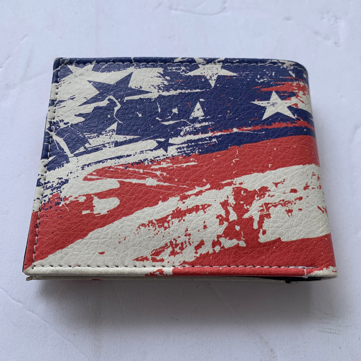 5" USA FLAG RED WHITE BLUE WALLET LEATHER BIFOLD WALLET NEW