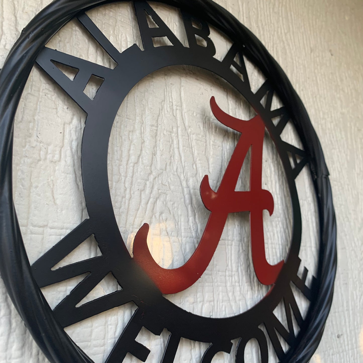 ALABAMA WELCOME RED & BLACK CUSTOM METAL VINTAGE SIGN TEAM HANDMADE