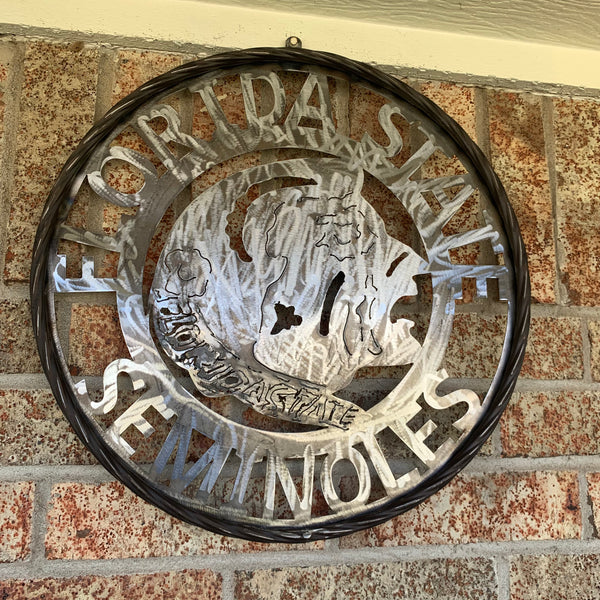 12",18", 24", 32" FSU FLORIDA STATE SEMINOLES INDIAN METAL CUSTOM VINTAGE CRAFT TEAM SIGN