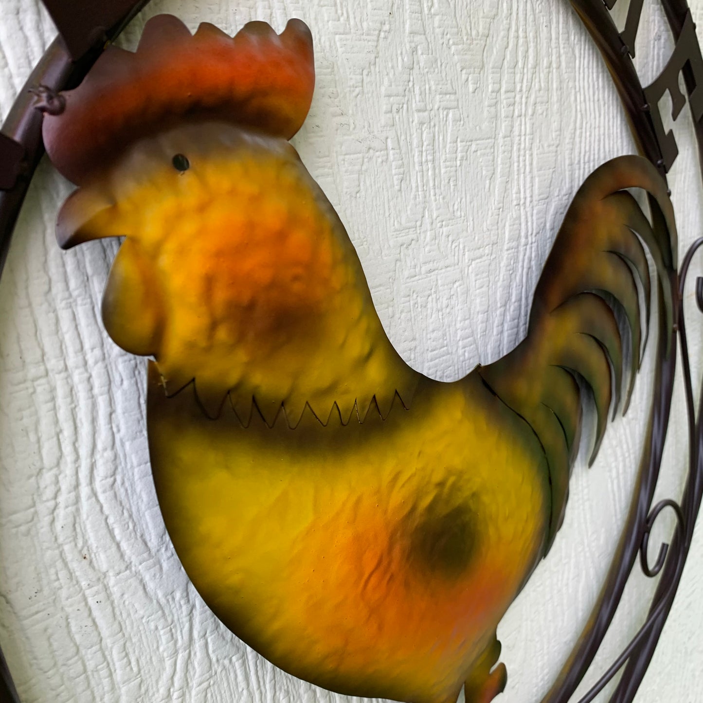 ROOSTER WELCOME 24" METAL SCROLL STYLE WESTERN HOME DECOR HANDMADE NEW-#EH10143
