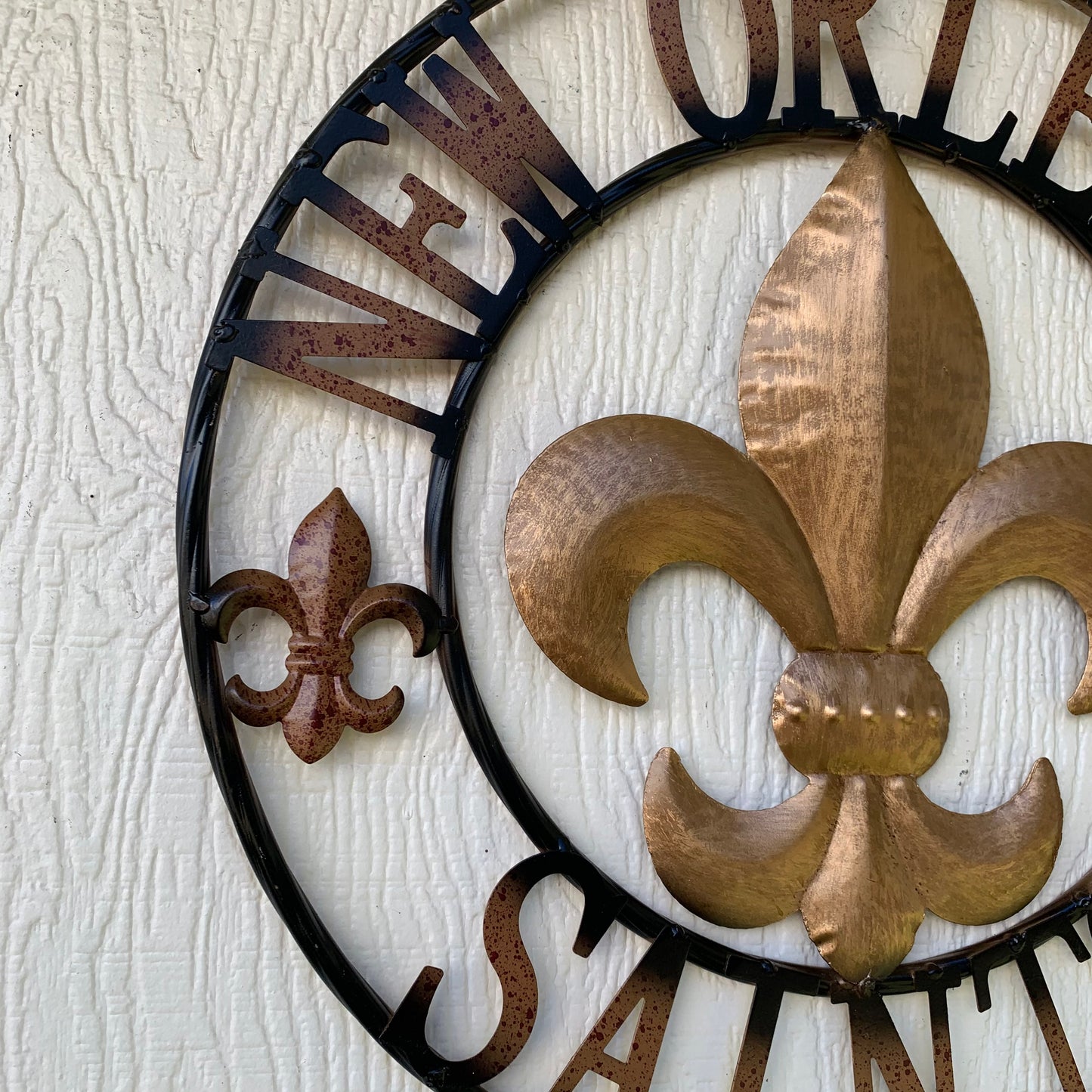 NEW ORLEANS SAINTS METAL SIGN WALL ART WESTERN HOME DECOR GOLD & BLACK HANDMADE #EH10272
