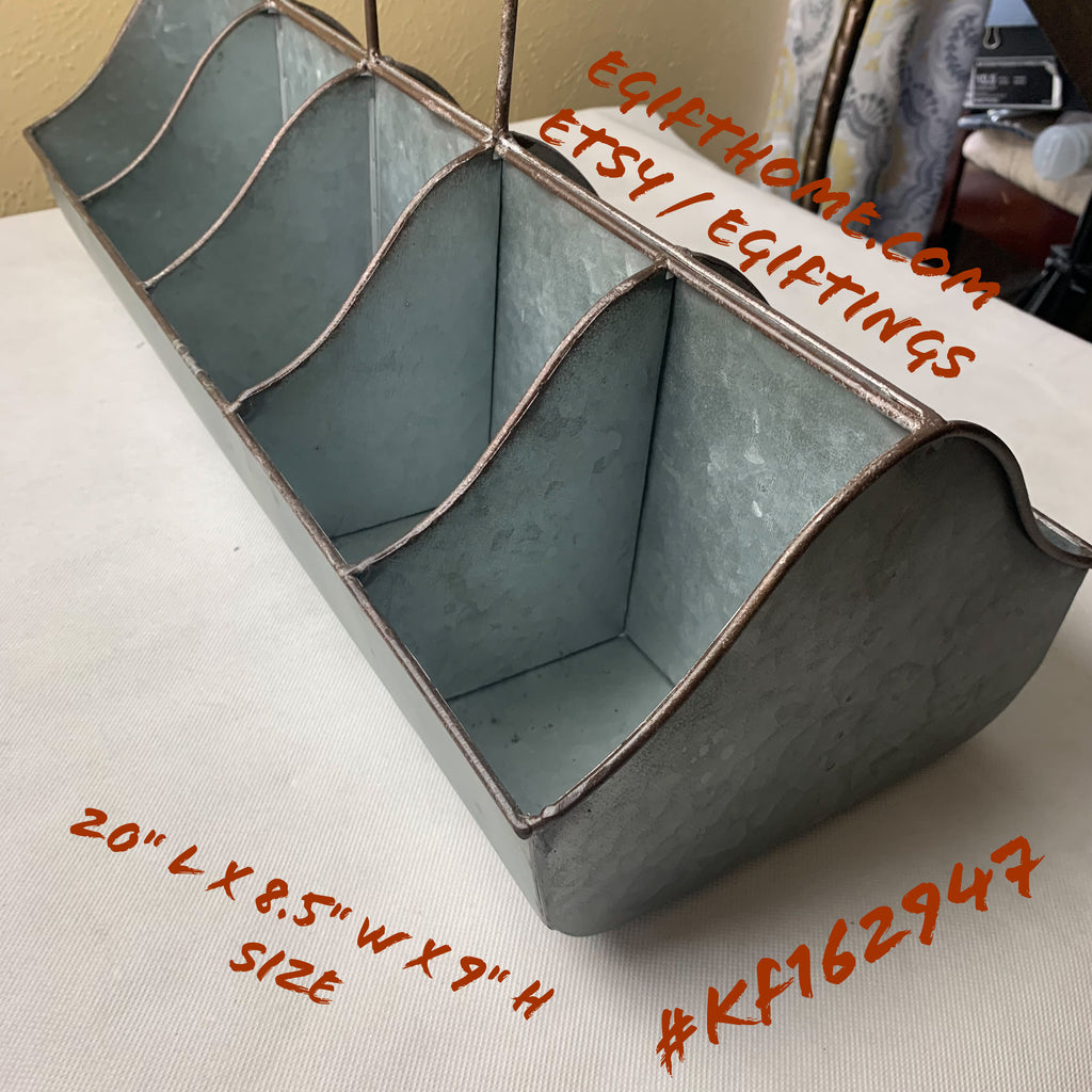 20" CADDY METAL UTENSILS, TOOLS, STORAGE BUCKET WESTERN HOME DECOR NEW