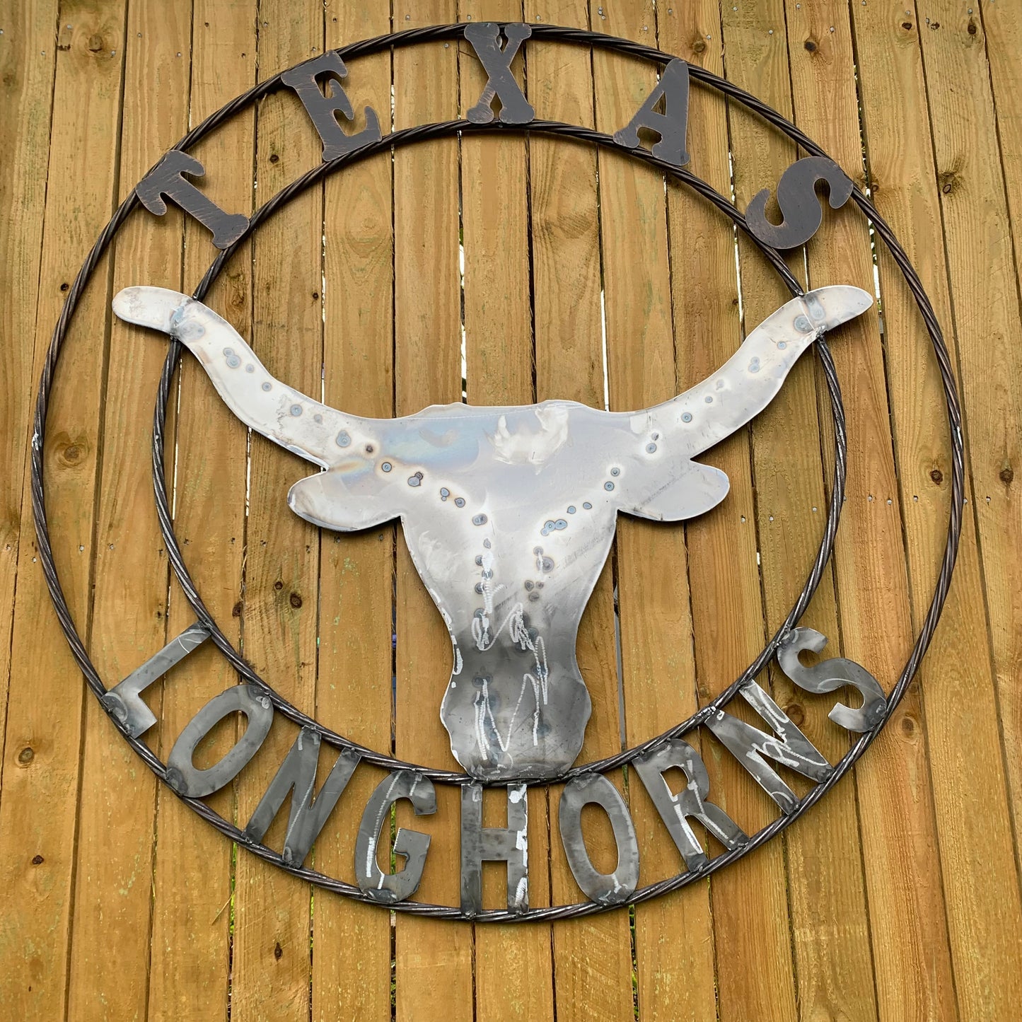 50" TEXAS LONGHORNS LARGE CUSTOM RAW METAL VINTAGE CRAFT SIGN TEAM ART UNPAINTED WESTERN HOME DECOR HANDMADE STEEL #EH12570