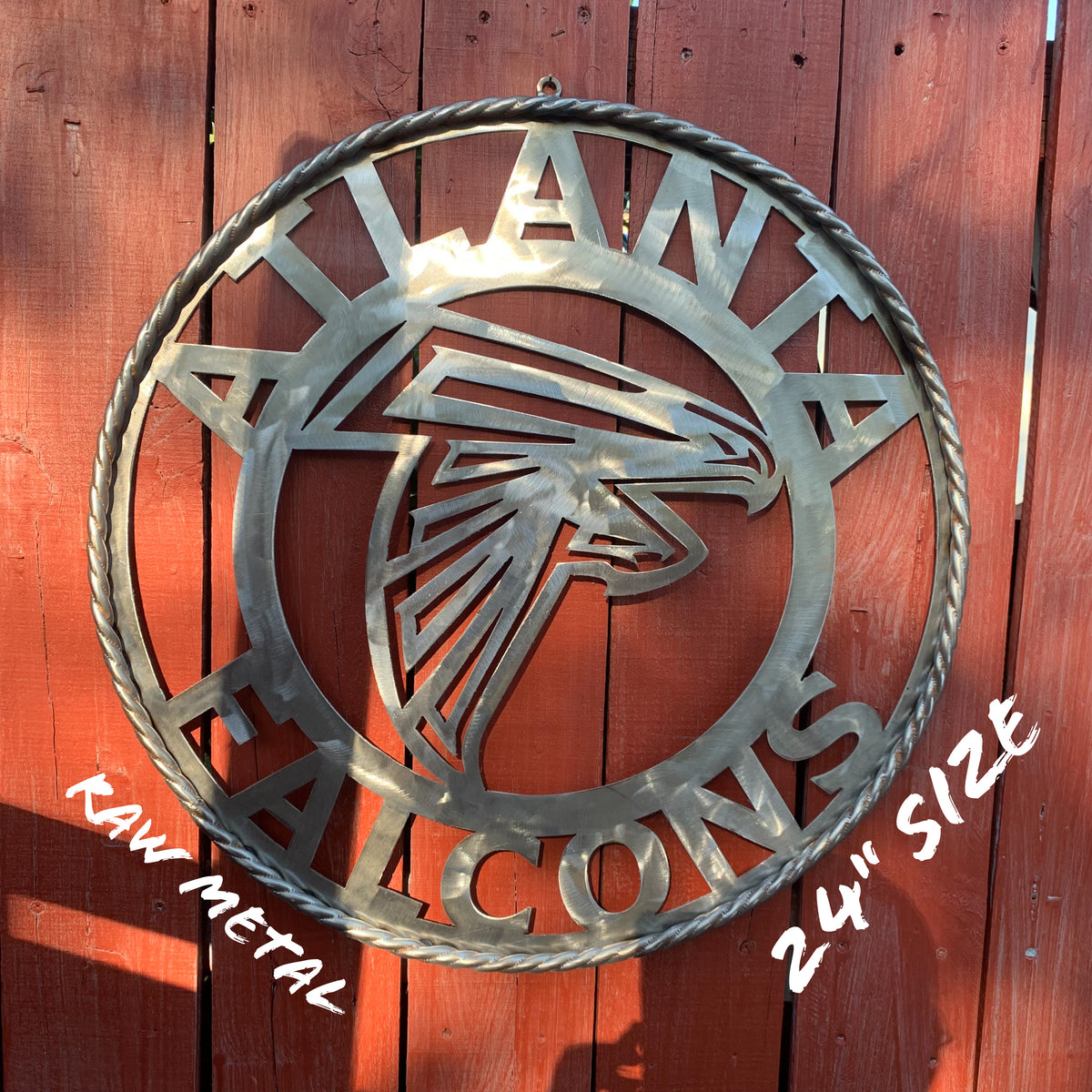 18", 24", 32", 36" ATLANTA FALCONS CUSTOM RAW METAL VINTAGE CRAFT TEAM SIGN HANDMADE